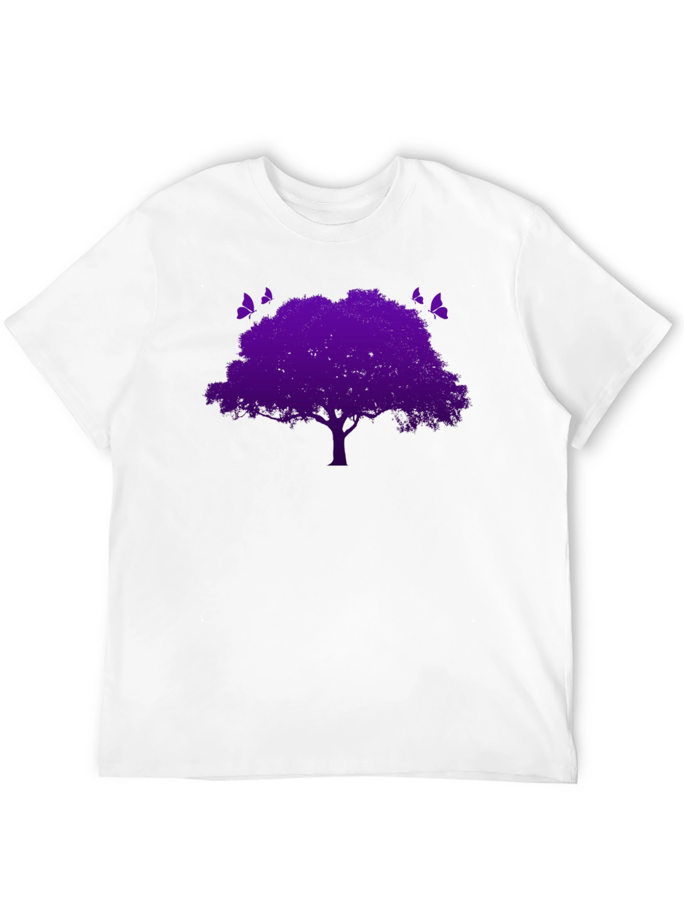 Purple Tree Graphic Tee - Nature Inspired Black T-Shirt