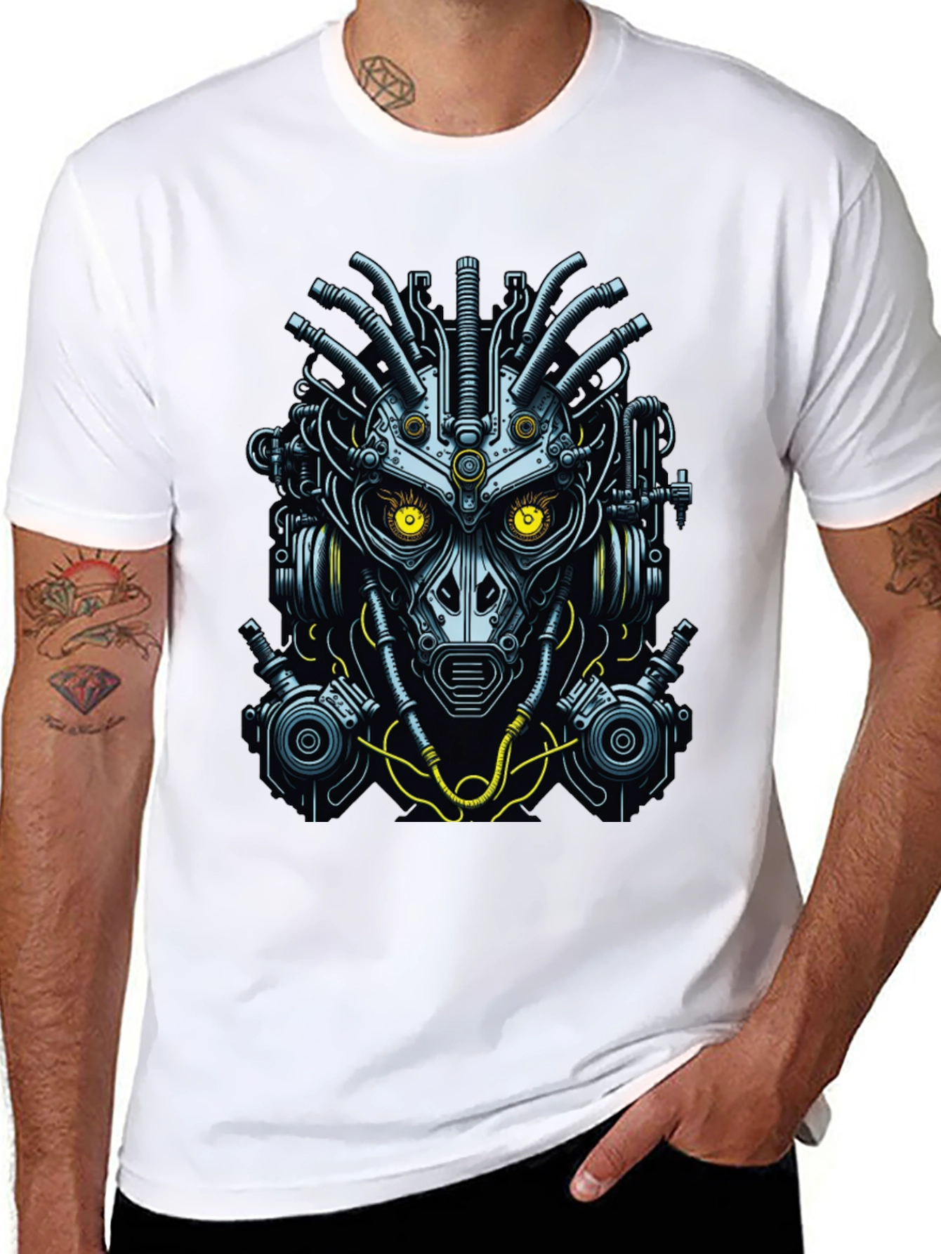 Steampunk Robot Graphic T-Shirt - Unique Design