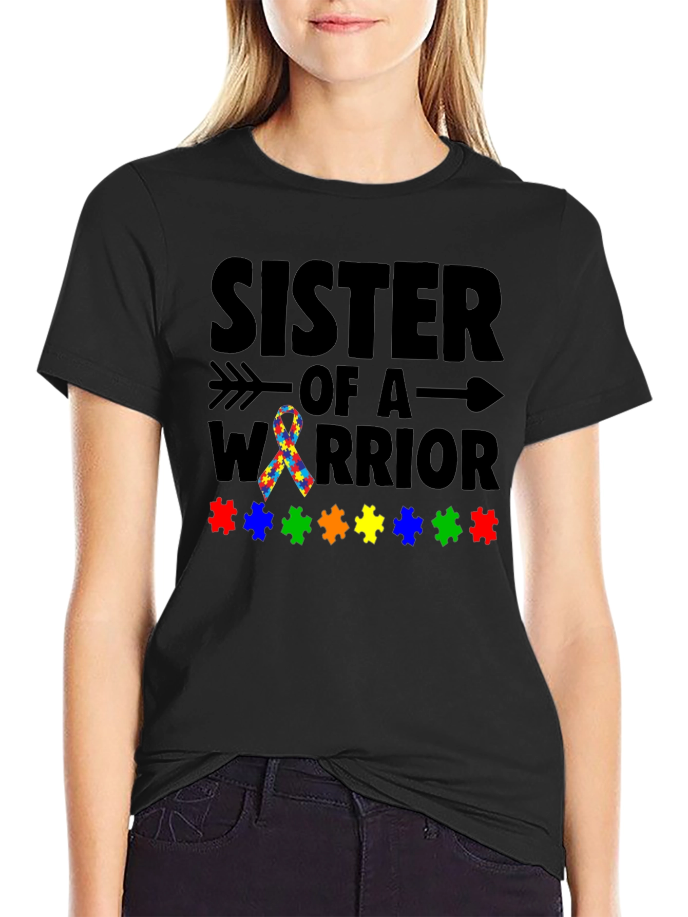 Sister of a Warrior Autism Awareness T-Shirt
