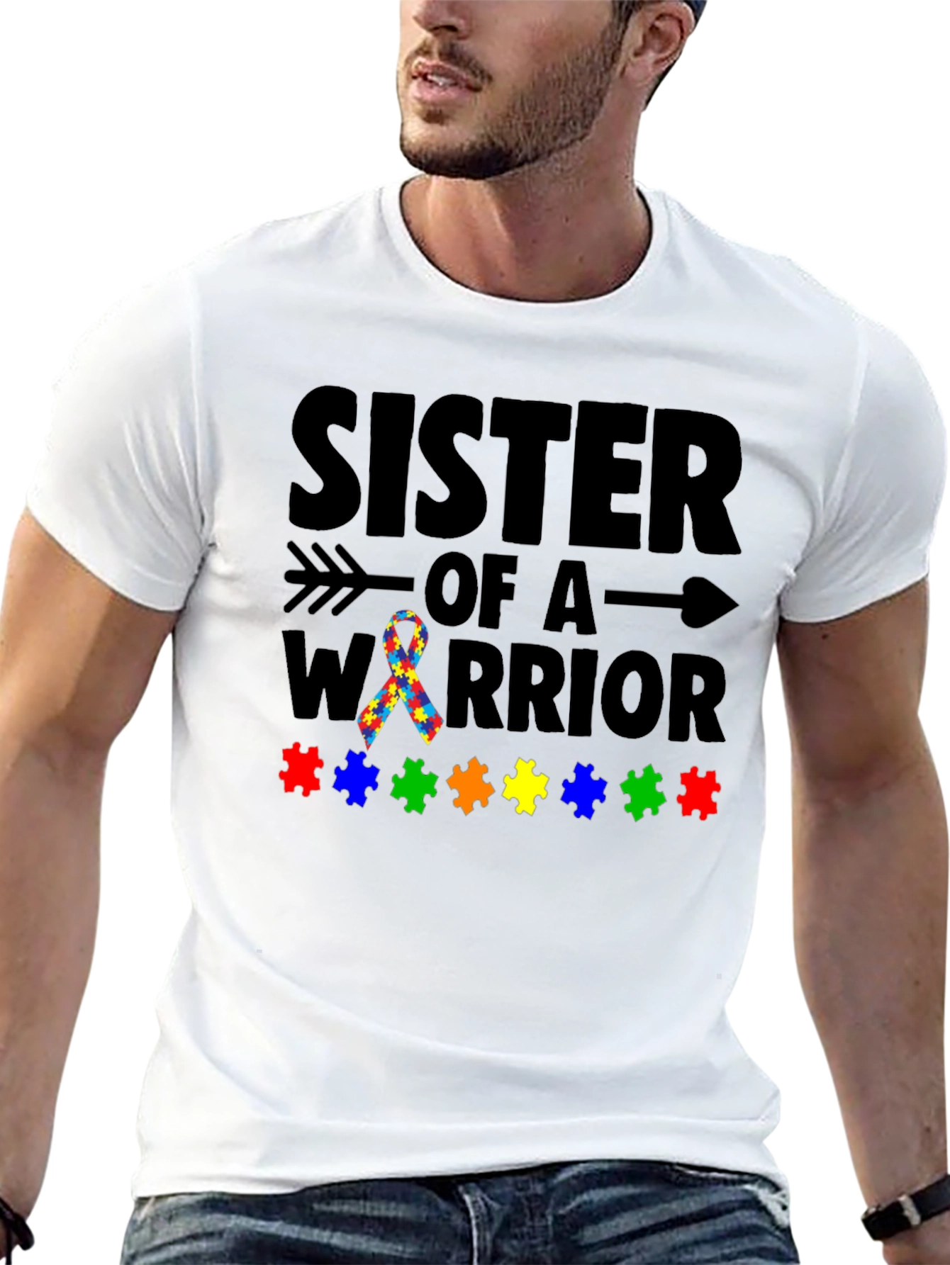 Sister of a Warrior Autism Awareness T-Shirt