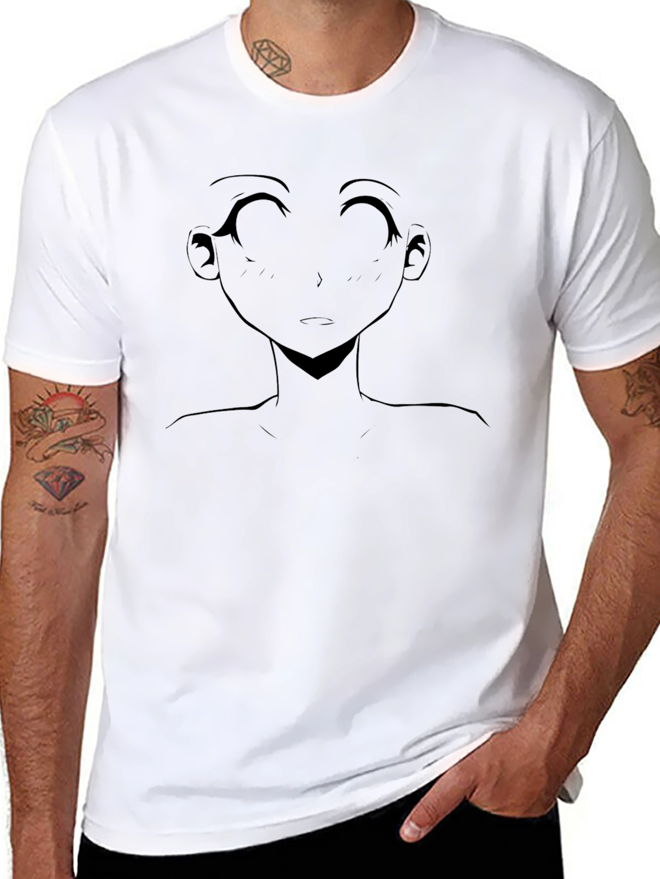 Anime Girl Graphic Black T-Shirt