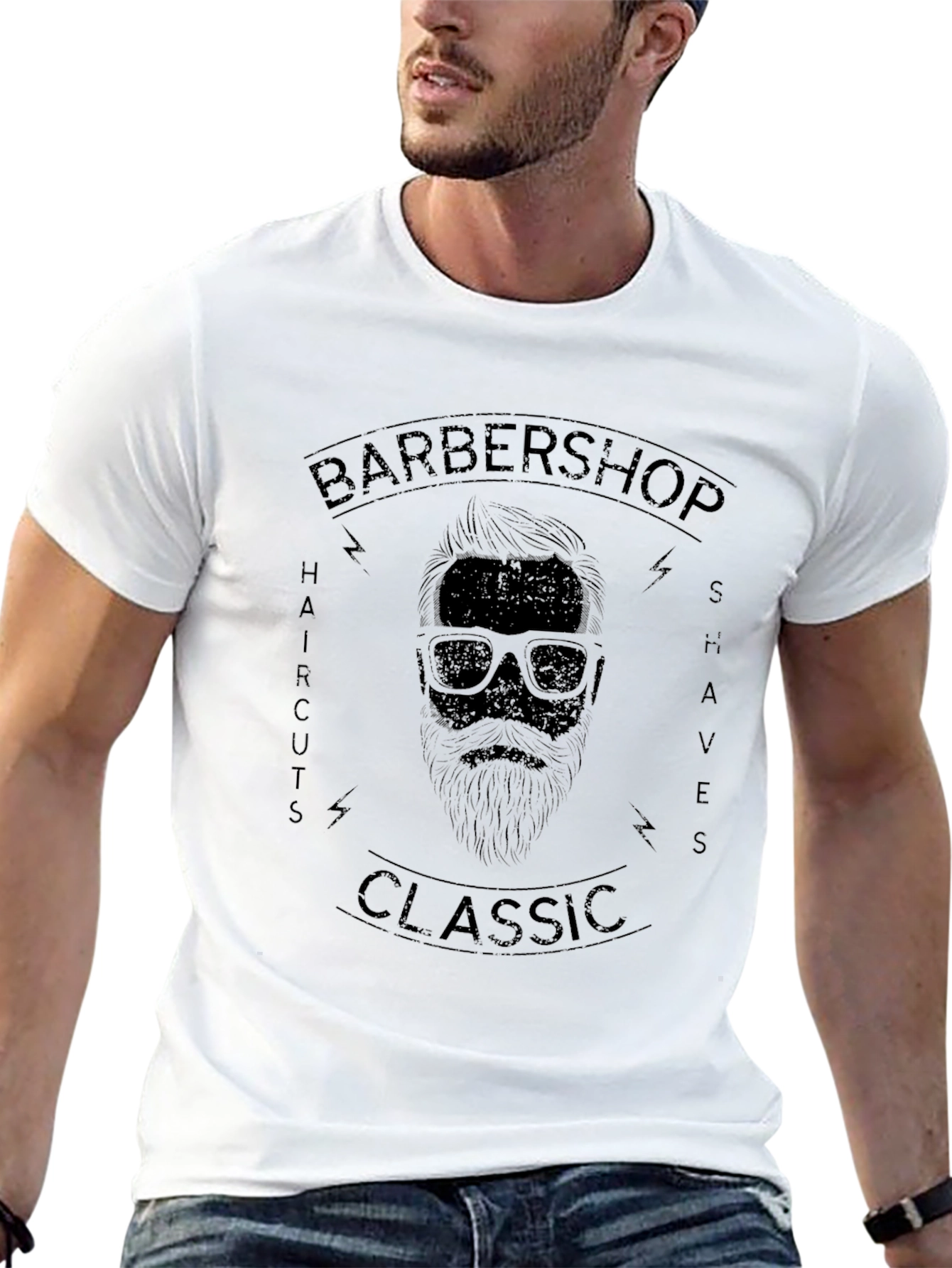 Classic Barbershop Graphic Print T-Shirt