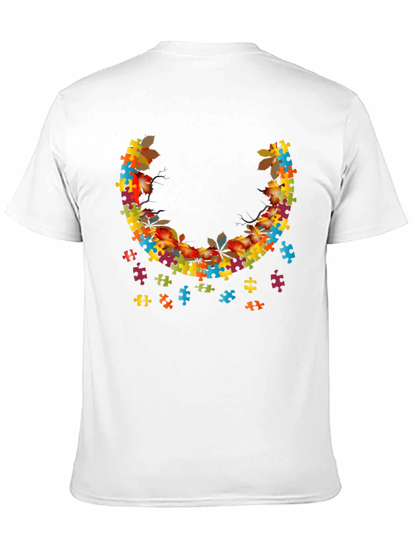 Autism Awareness Puzzle Piece Leaves T-Shirt