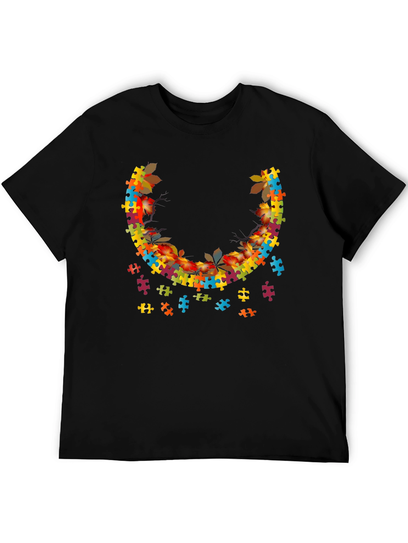 Autism Awareness Puzzle Piece Leaves T-Shirt