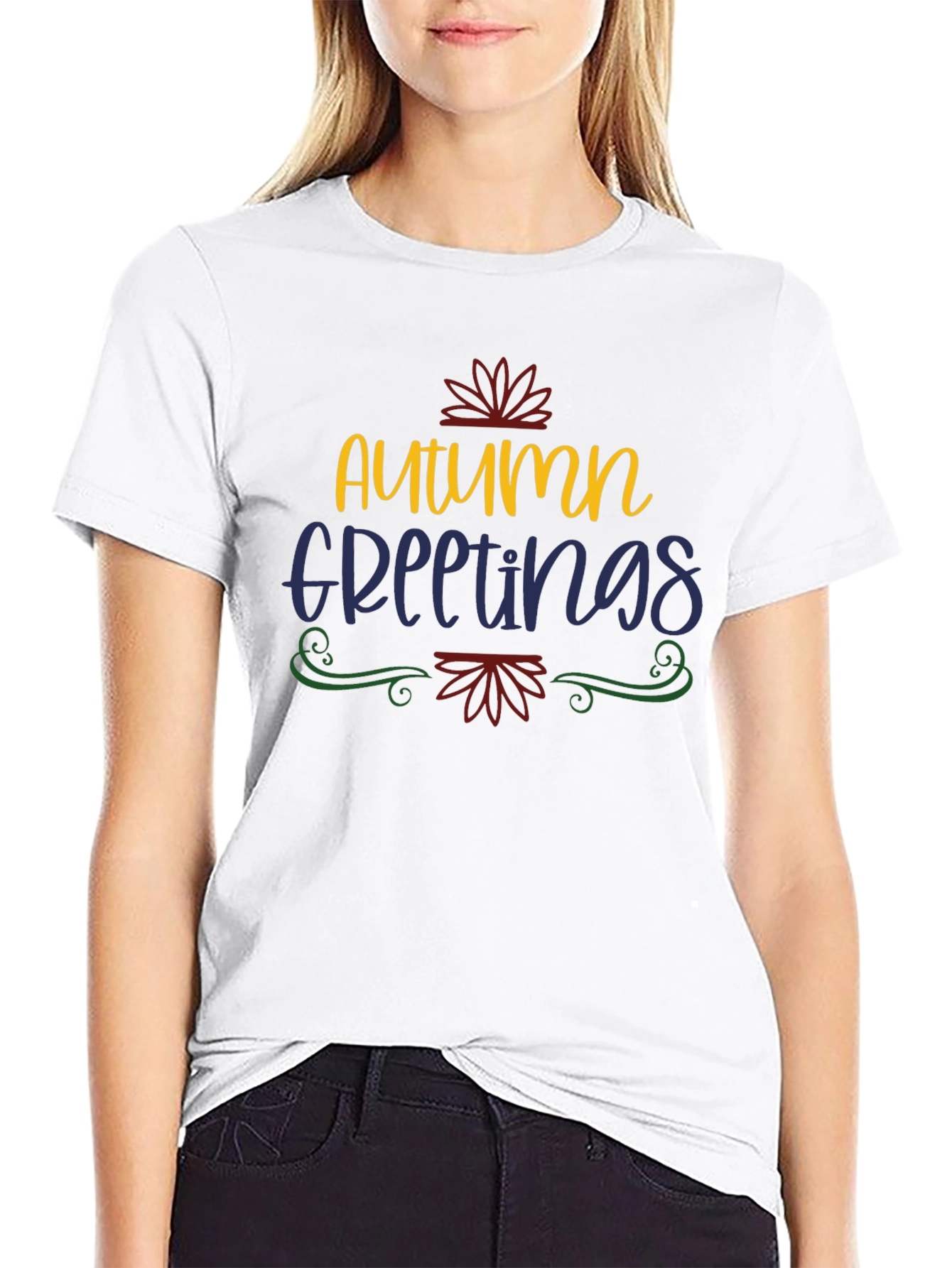 Autumn Greetings Graphic Tee - Fall Season Shirt