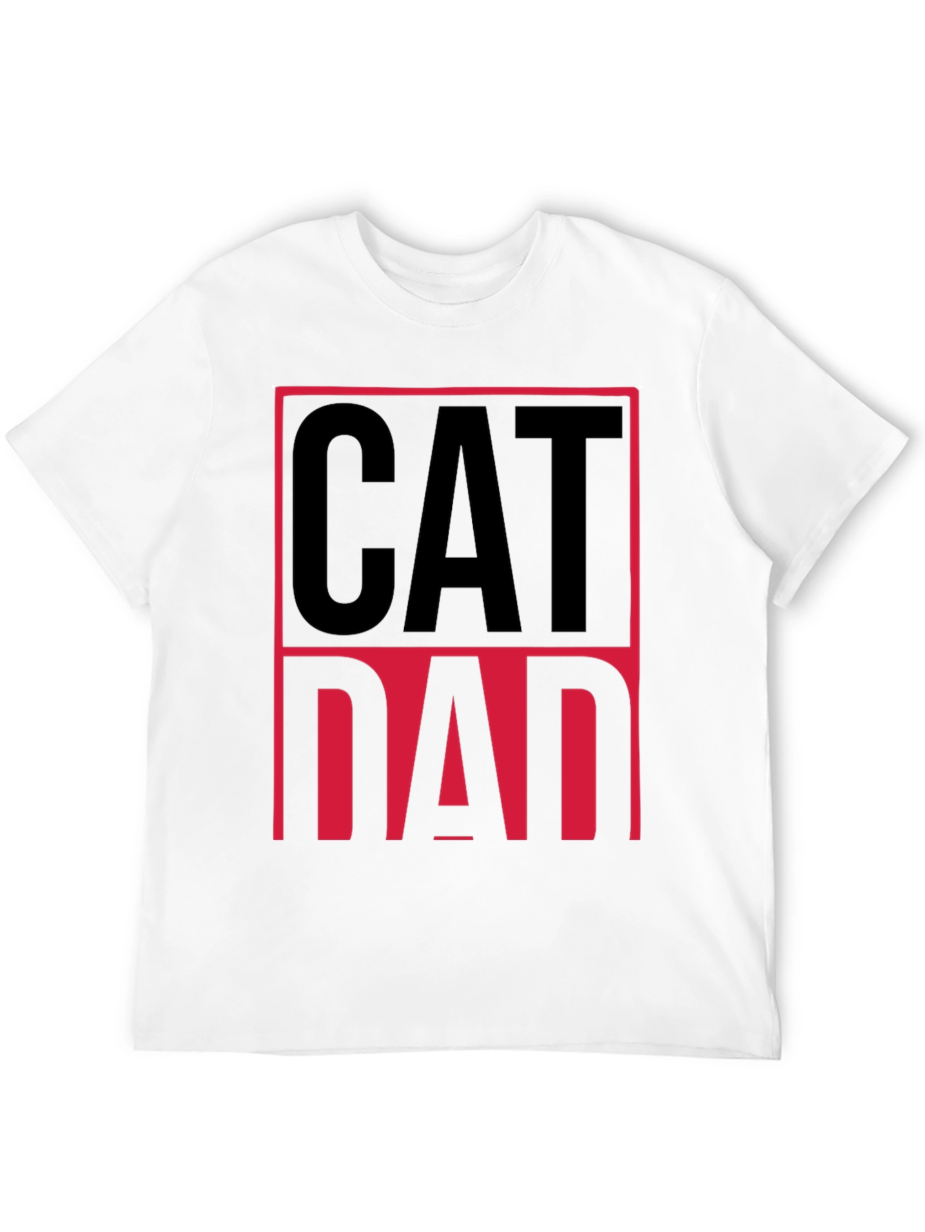 Cat Dad Graphic Tee - Black Cotton T-Shirt