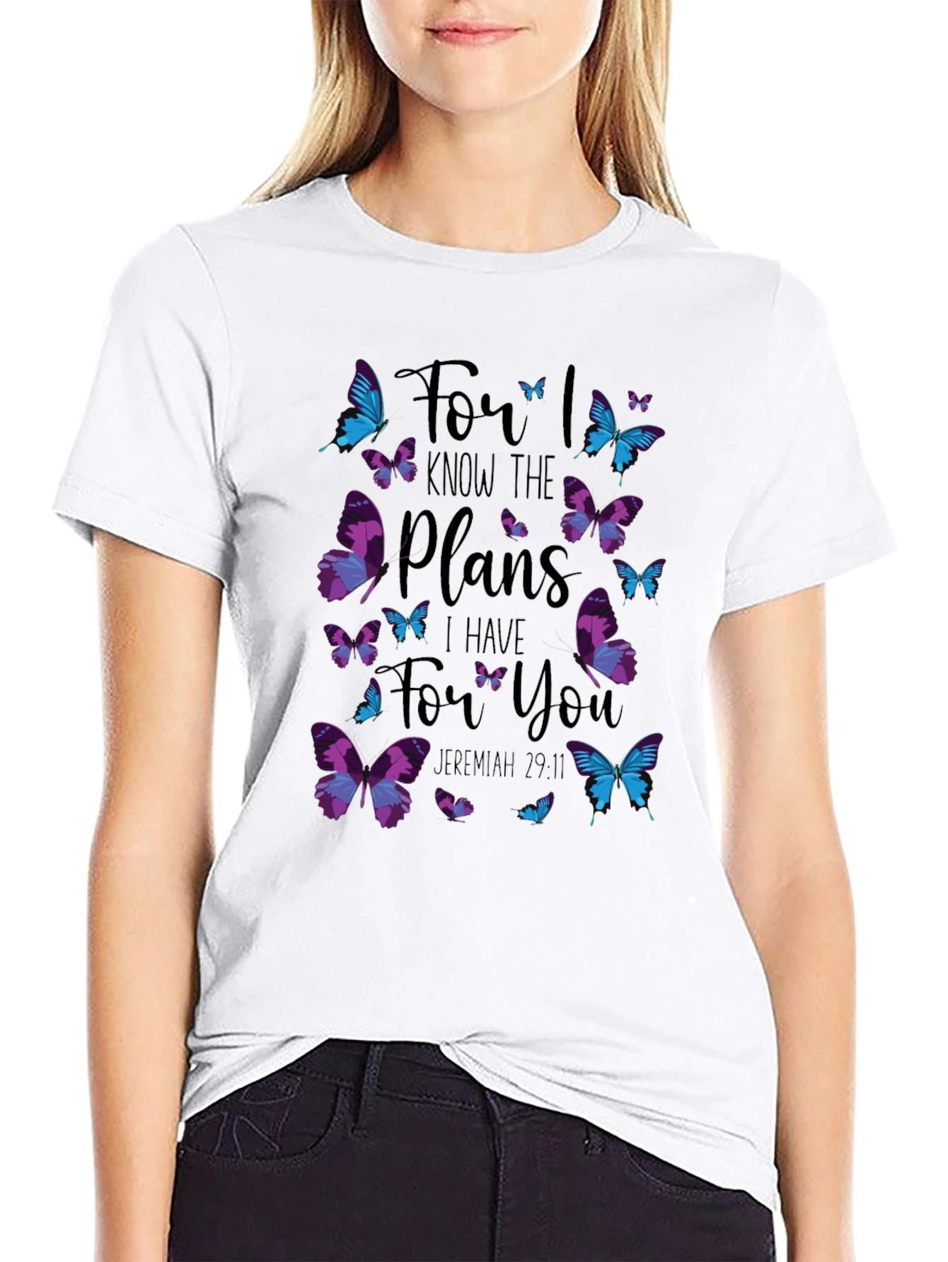 Faith Butterfly T-Shirt - Jeremiah 29:11 Christian Tee