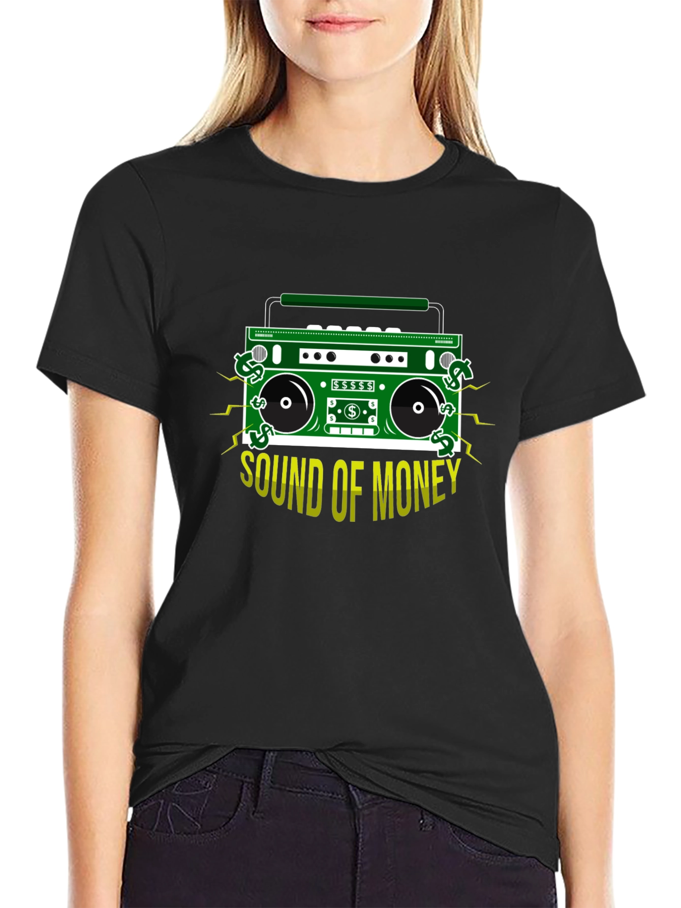 Sound of Money Boombox Graphic Tee - Black