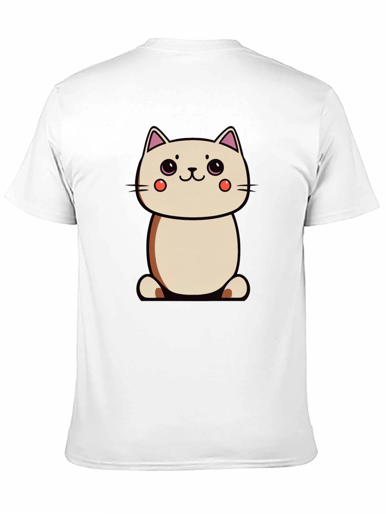 Cute Cartoon Cat Black T-Shirt