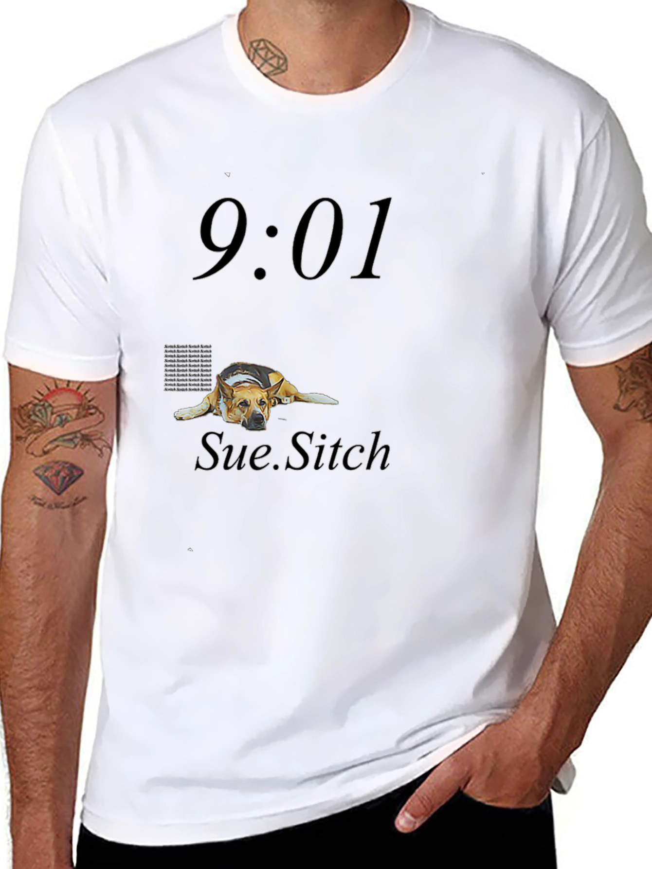 9:01 Sue.Sitch Black Graphic Tee