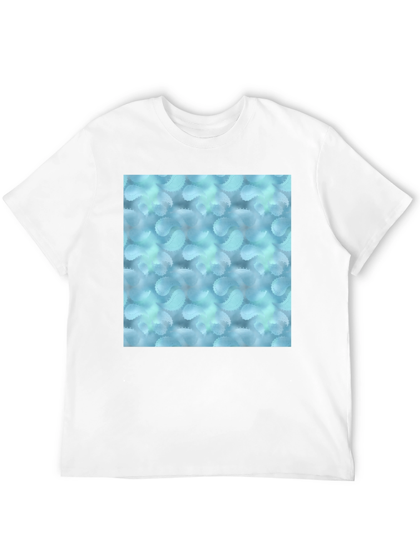 Stylish Black Tee with Abstract Blue Pattern