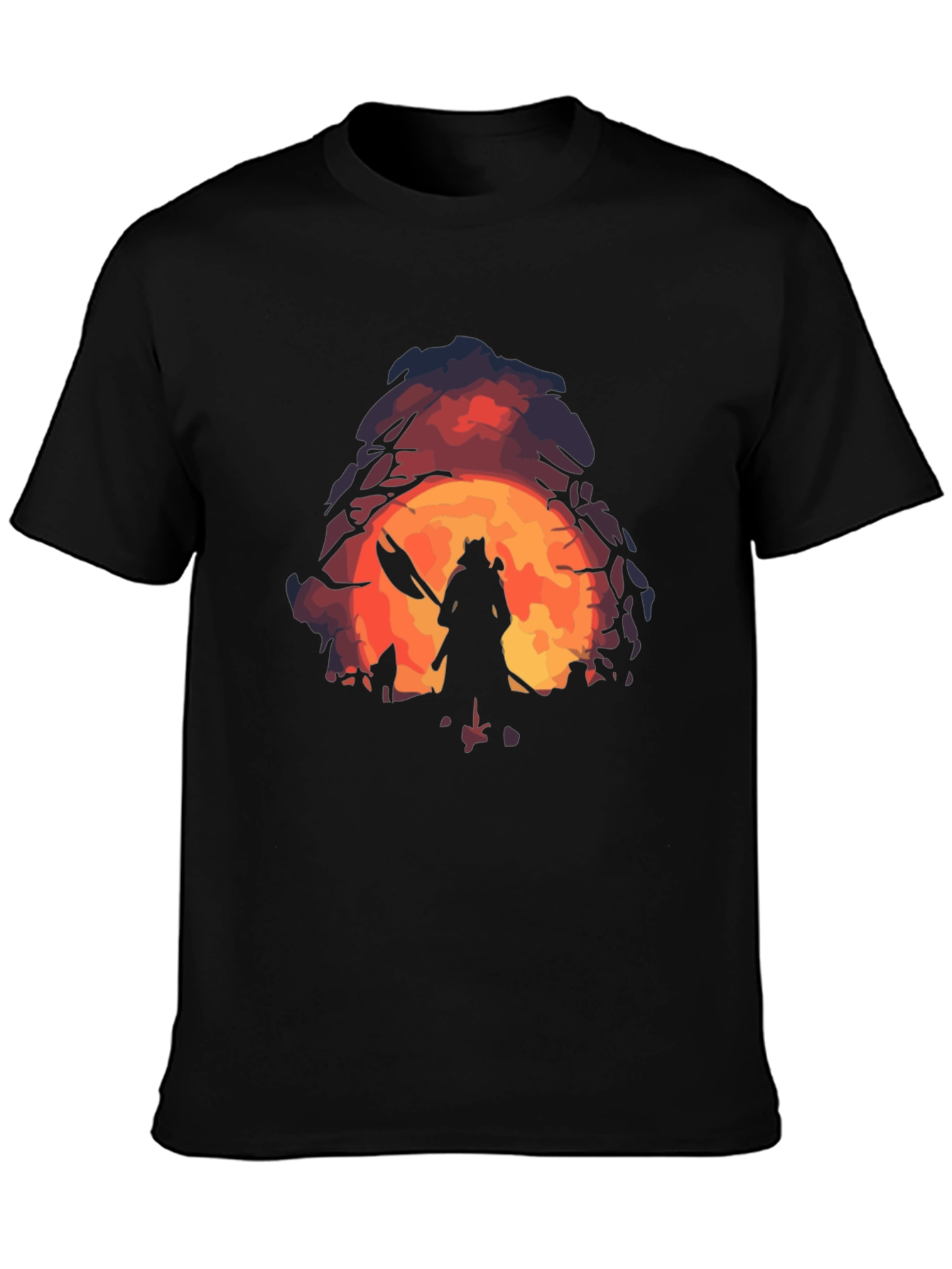 Silhouette Warrior Graphic Black T-Shirt
