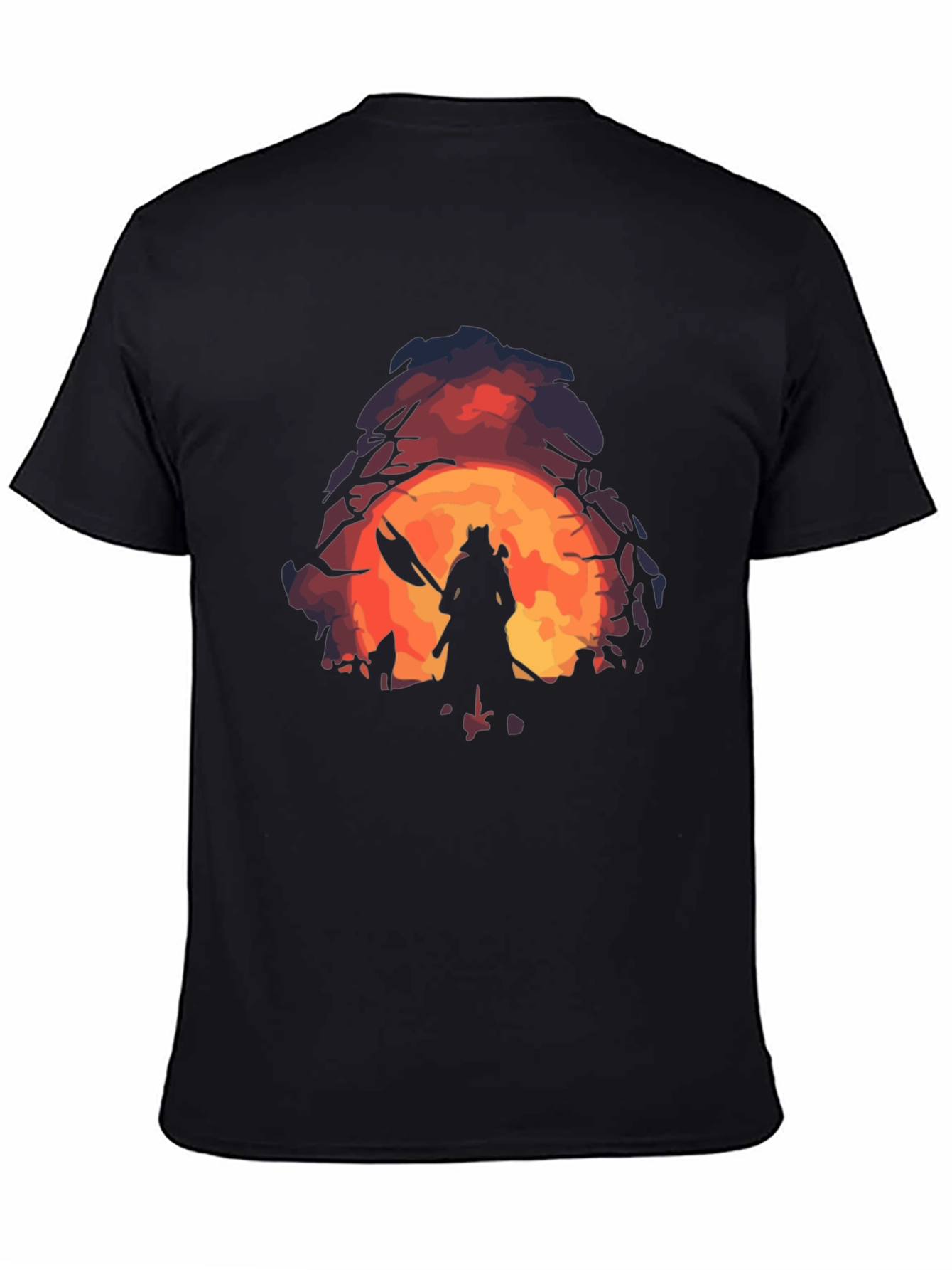 Silhouette Warrior Graphic Black T-Shirt