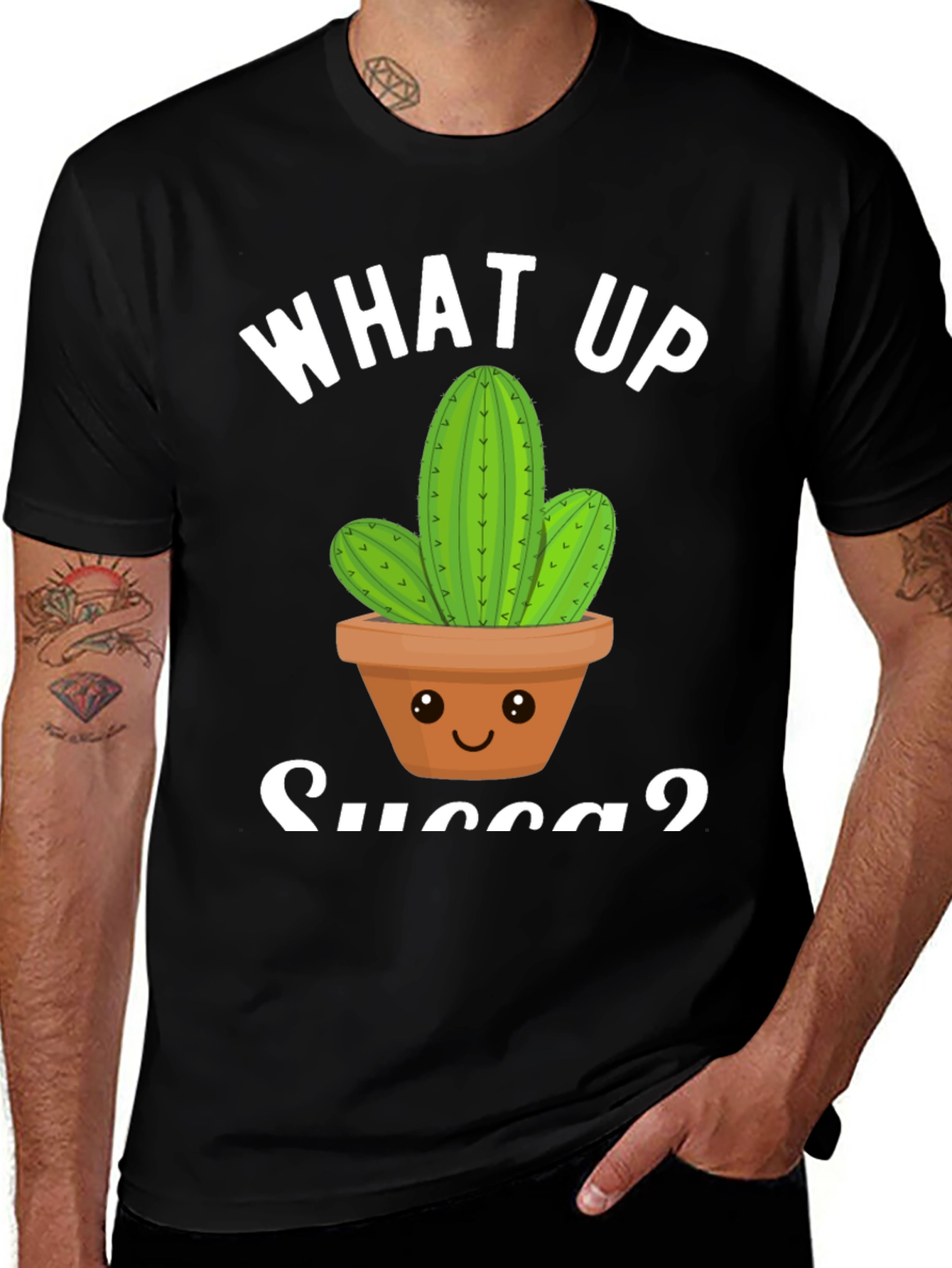What Up Succa? Cactus Graphic T-Shirt