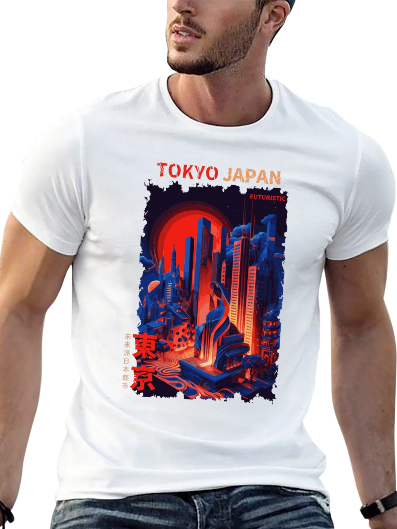 Tokyo Japan Futuristic Graphic Tee - Cityscape T-Shirt