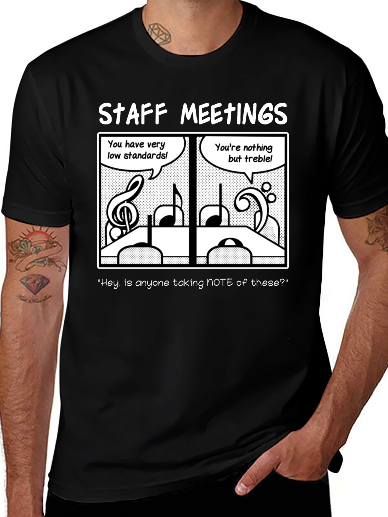 Staff Meeting Music Pun T-Shirt