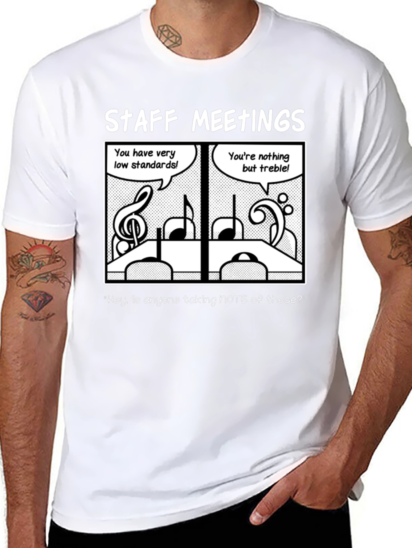 Staff Meeting Music Pun T-Shirt