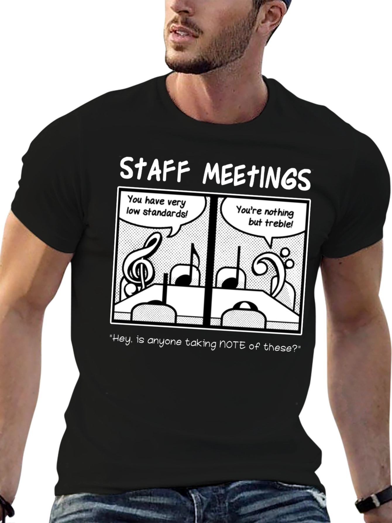 Staff Meeting Music Pun T-Shirt