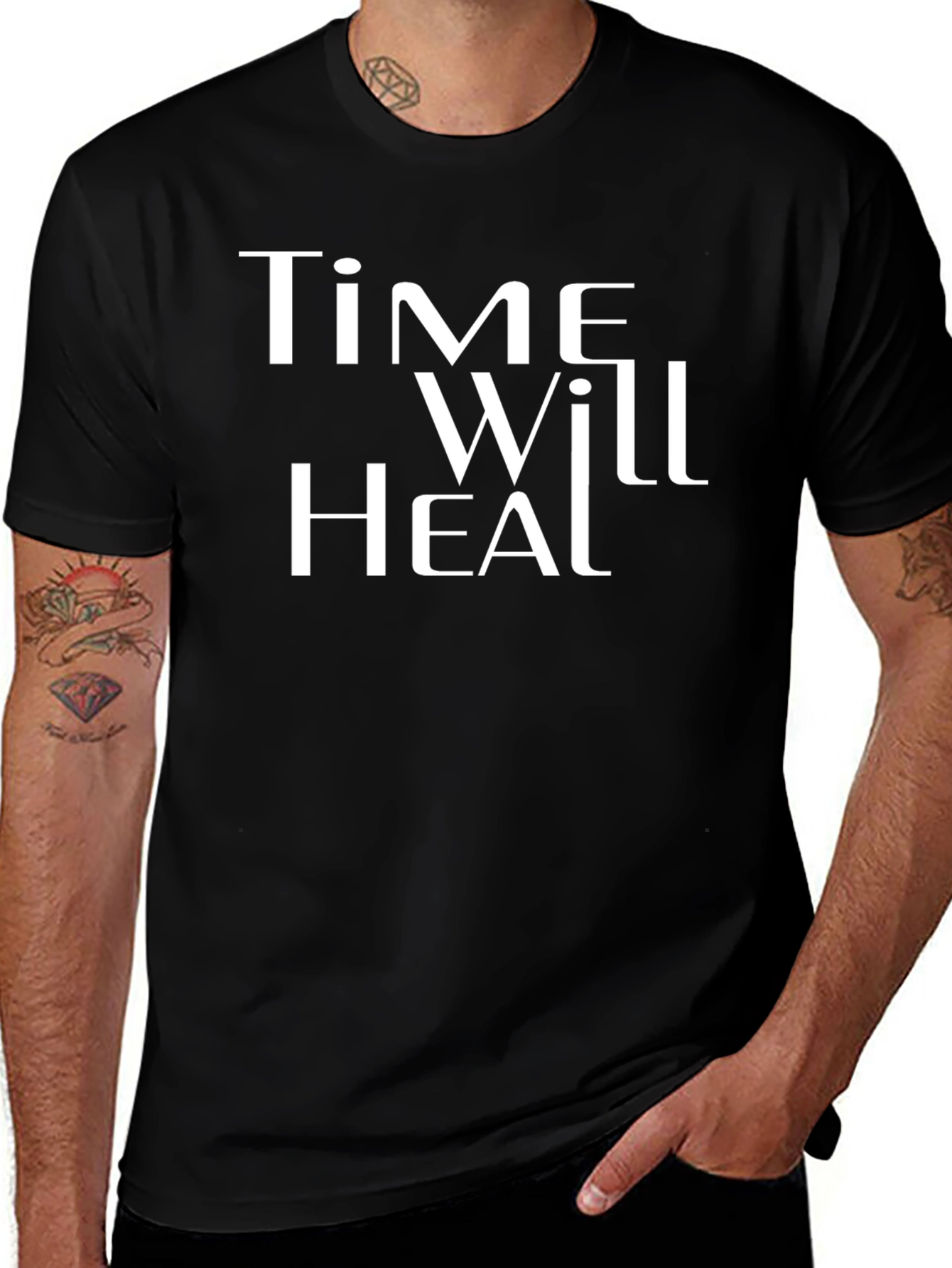 Time Will Heal Graphic Tee - Unisex Black T-Shirt