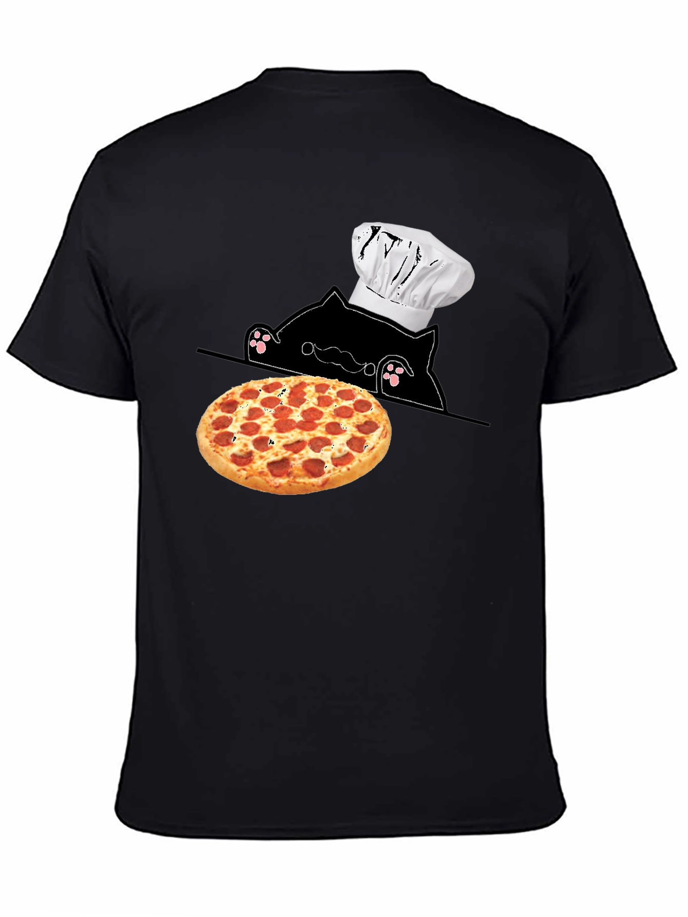Cat Chef Pizza T-Shirt - Novelty Graphic Tee