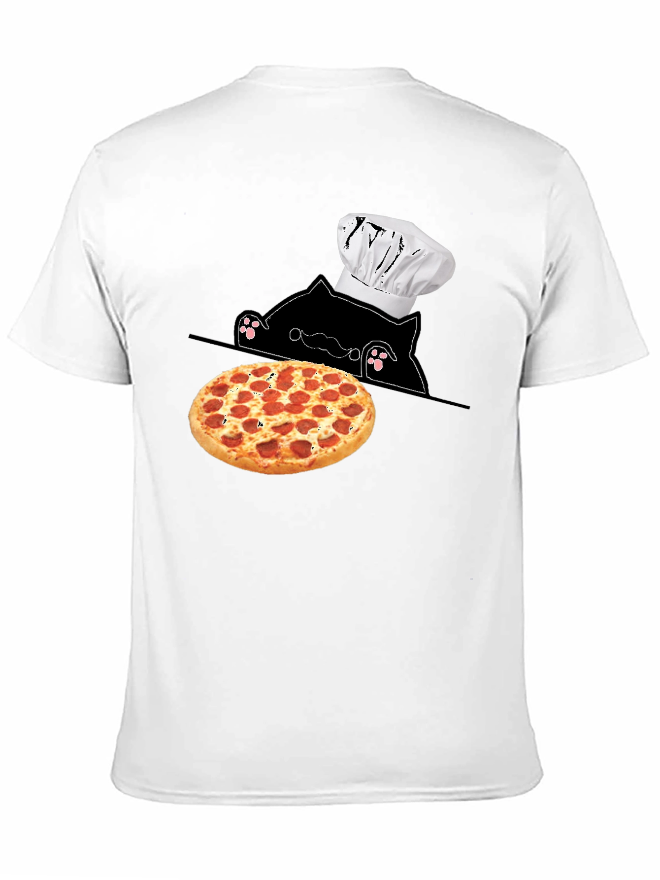 Cat Chef Pizza T-Shirt - Novelty Graphic Tee