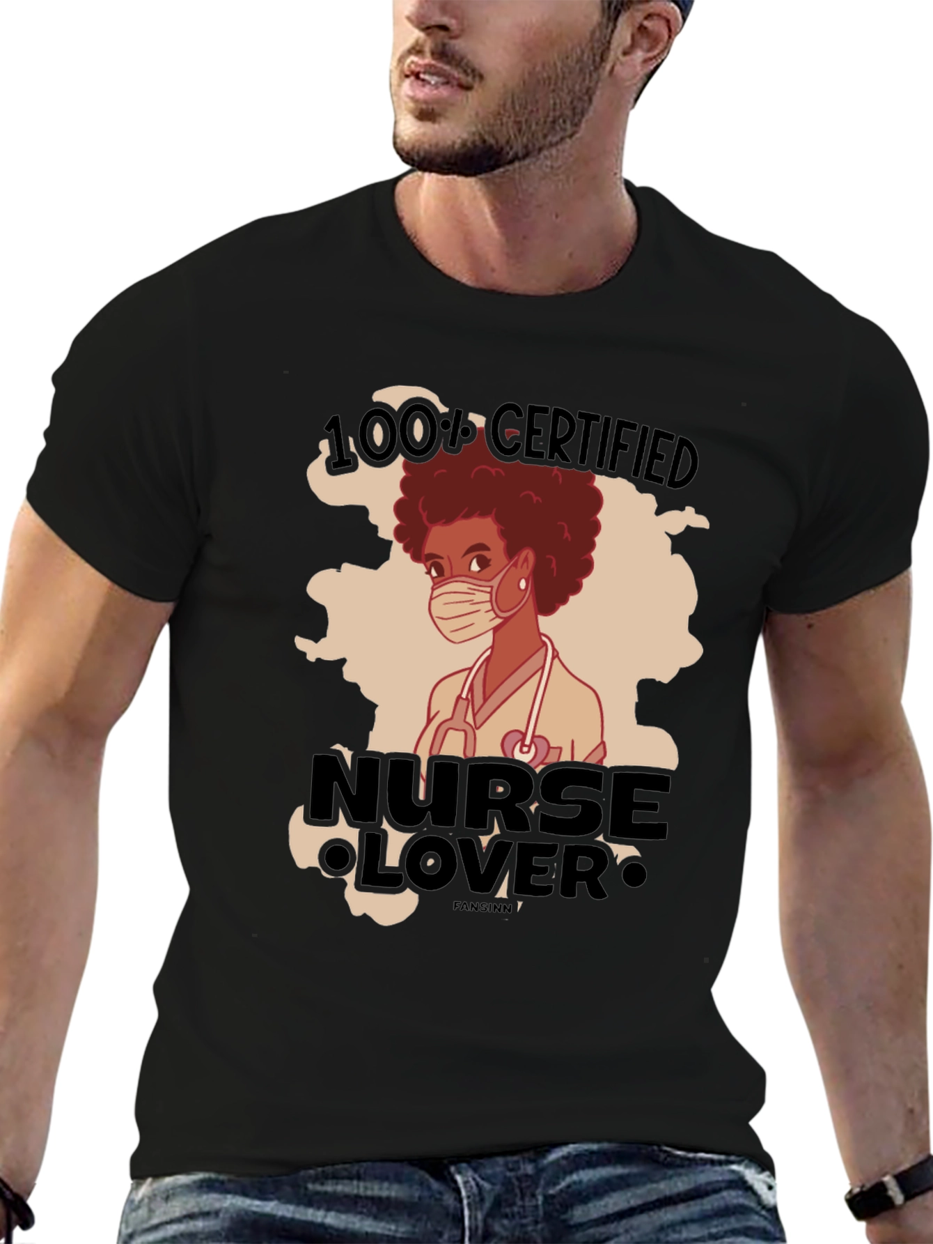 100% Certified Nurse Lover Graphic T-Shirt