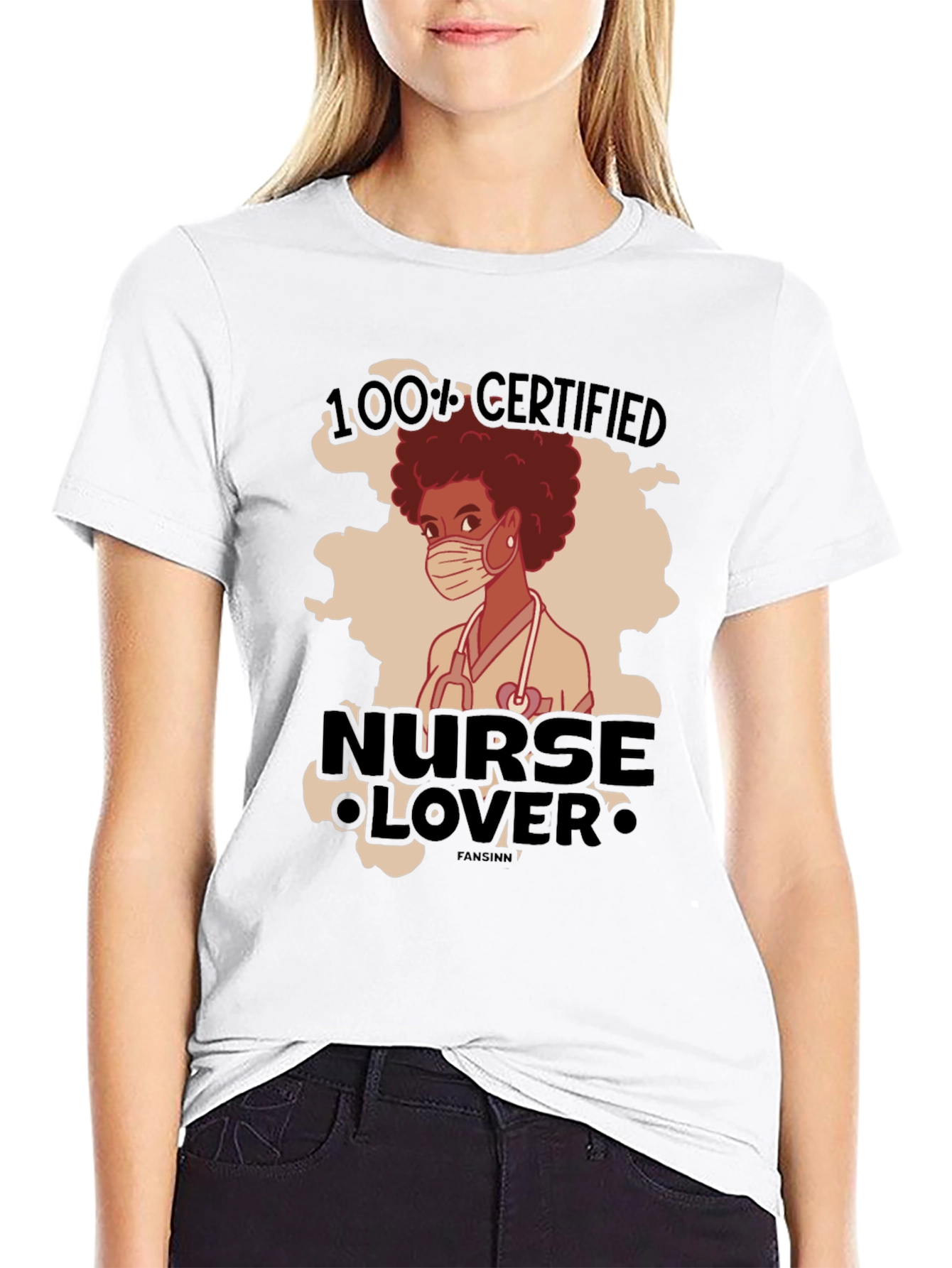 100% Certified Nurse Lover Graphic T-Shirt