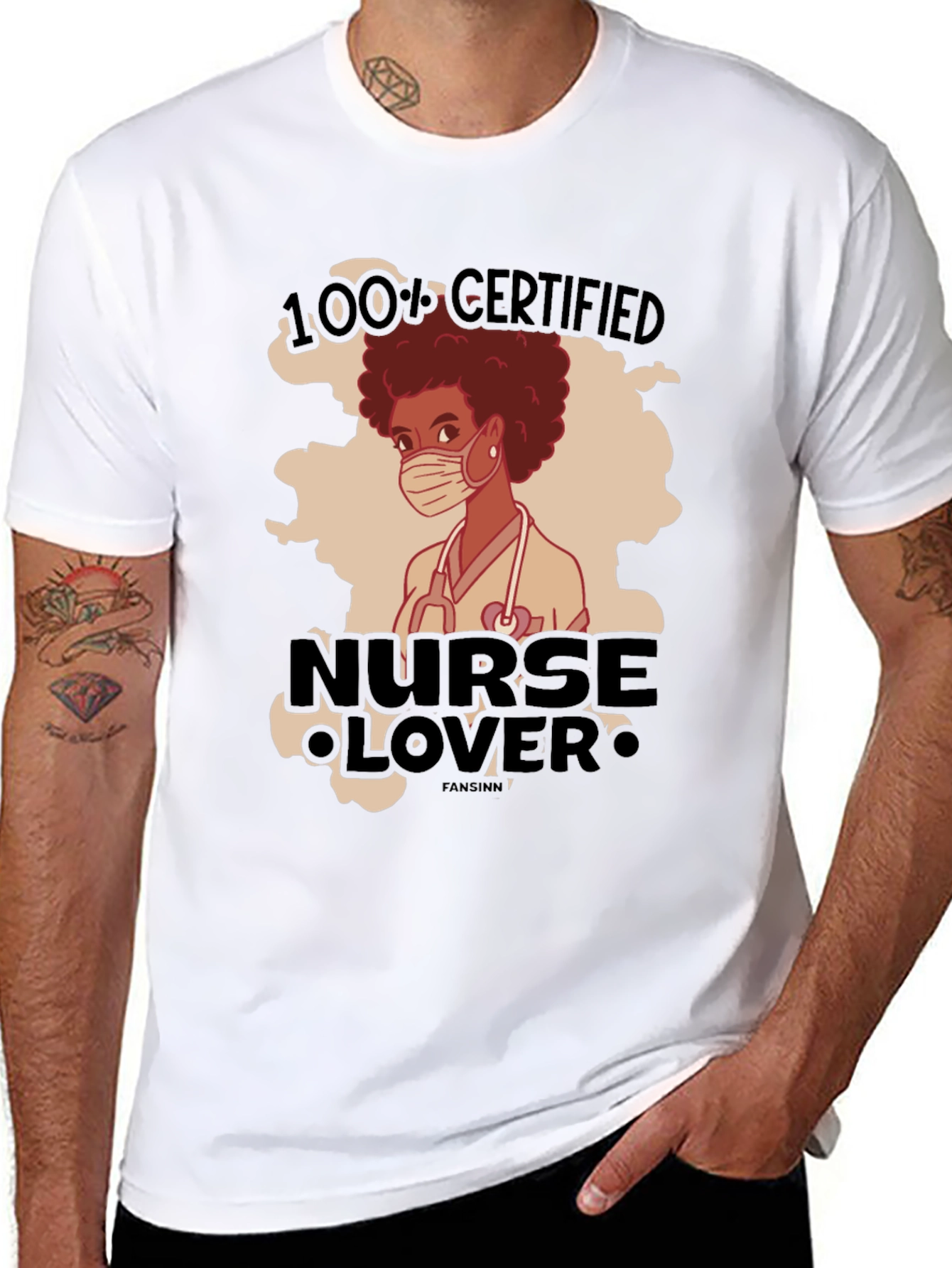 100% Certified Nurse Lover Graphic T-Shirt