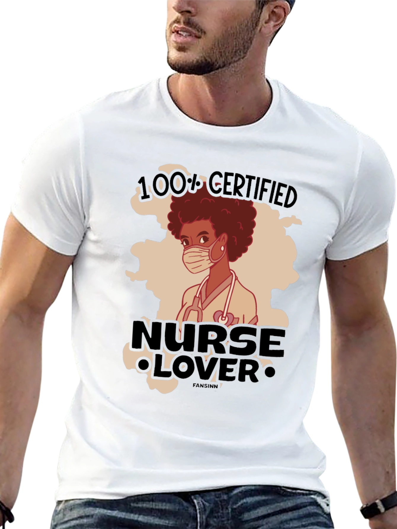 100% Certified Nurse Lover Graphic T-Shirt