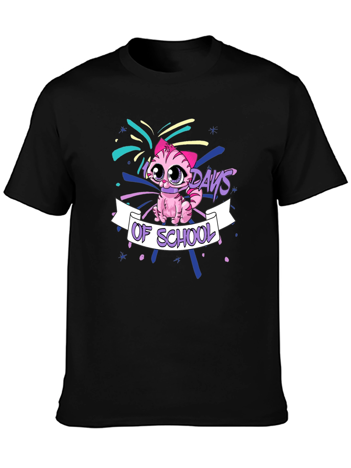 100 Days of School Pink Cat T-Shirt