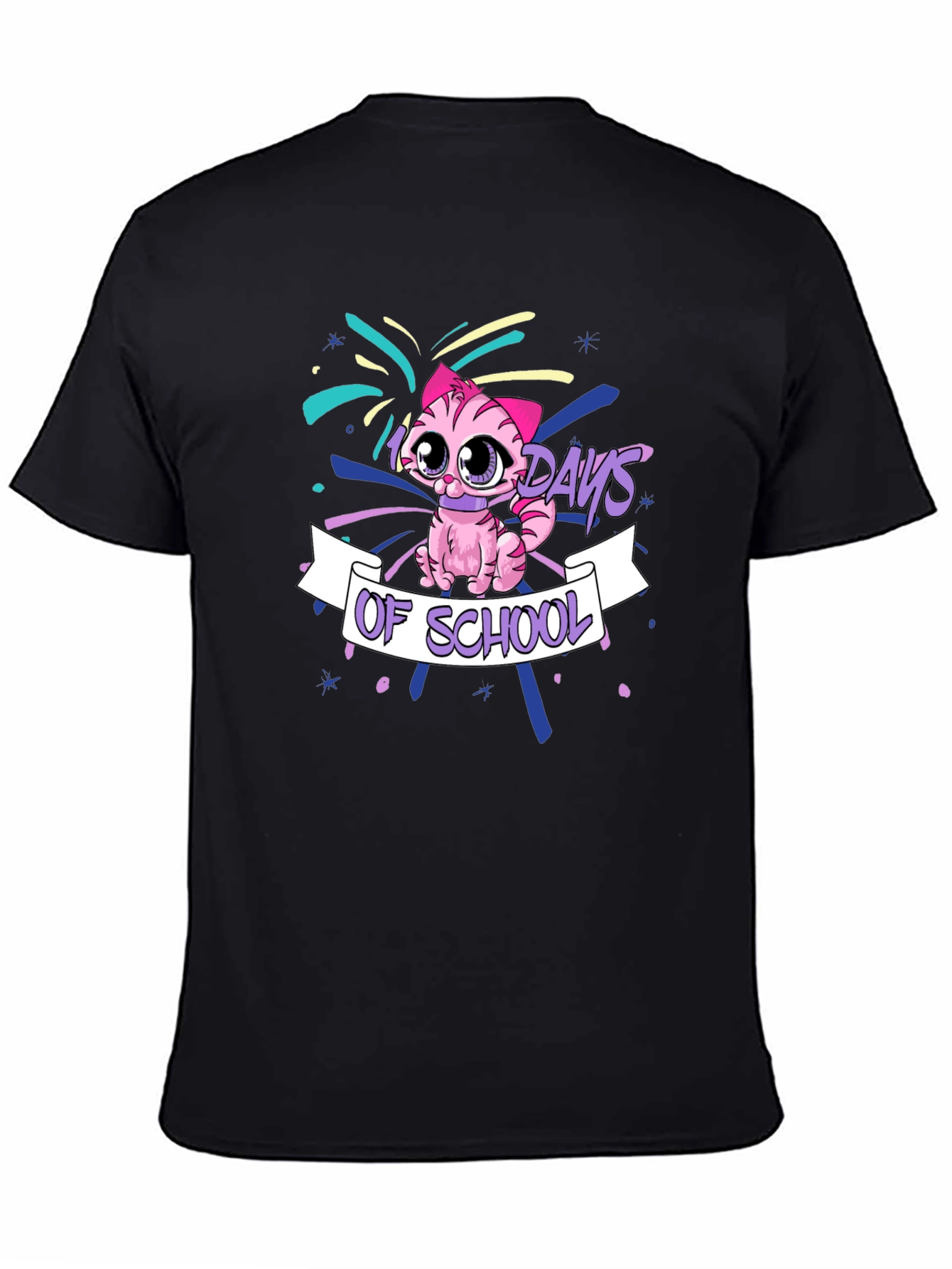 100 Days of School Pink Cat T-Shirt