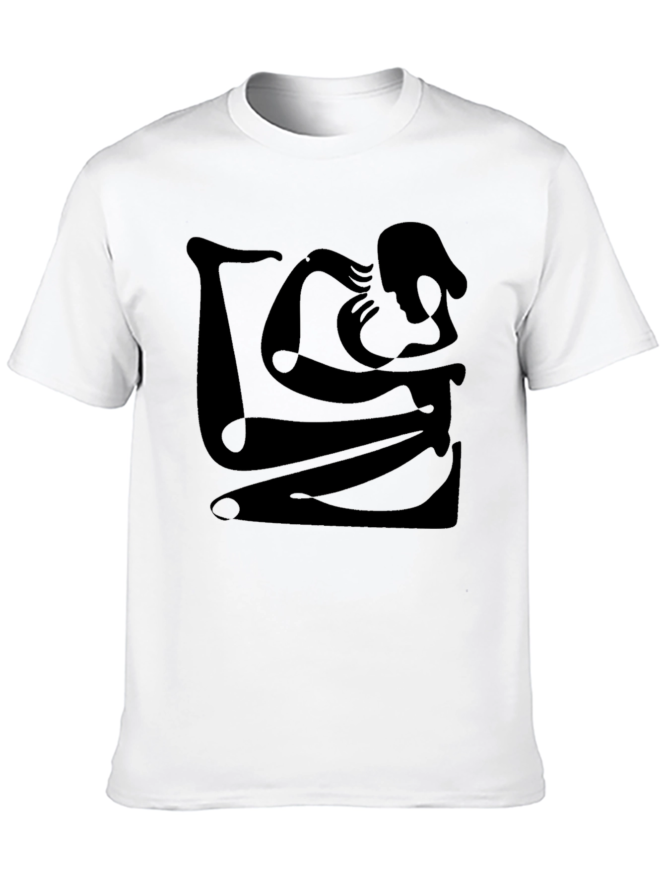 Abstract Silhouette Graphic Black T-Shirt