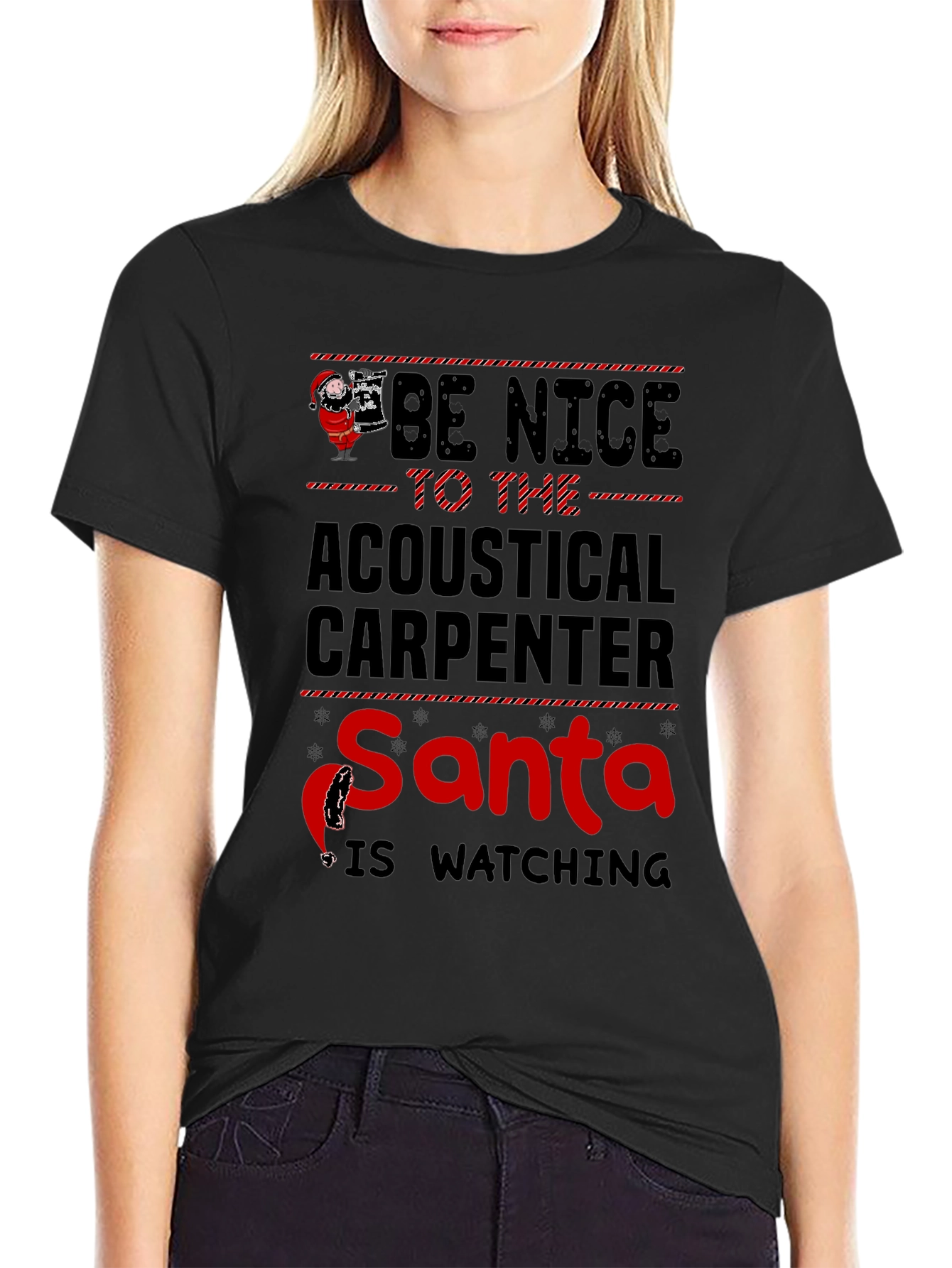 Acoustical Carpenter Santa Watching T-Shirt