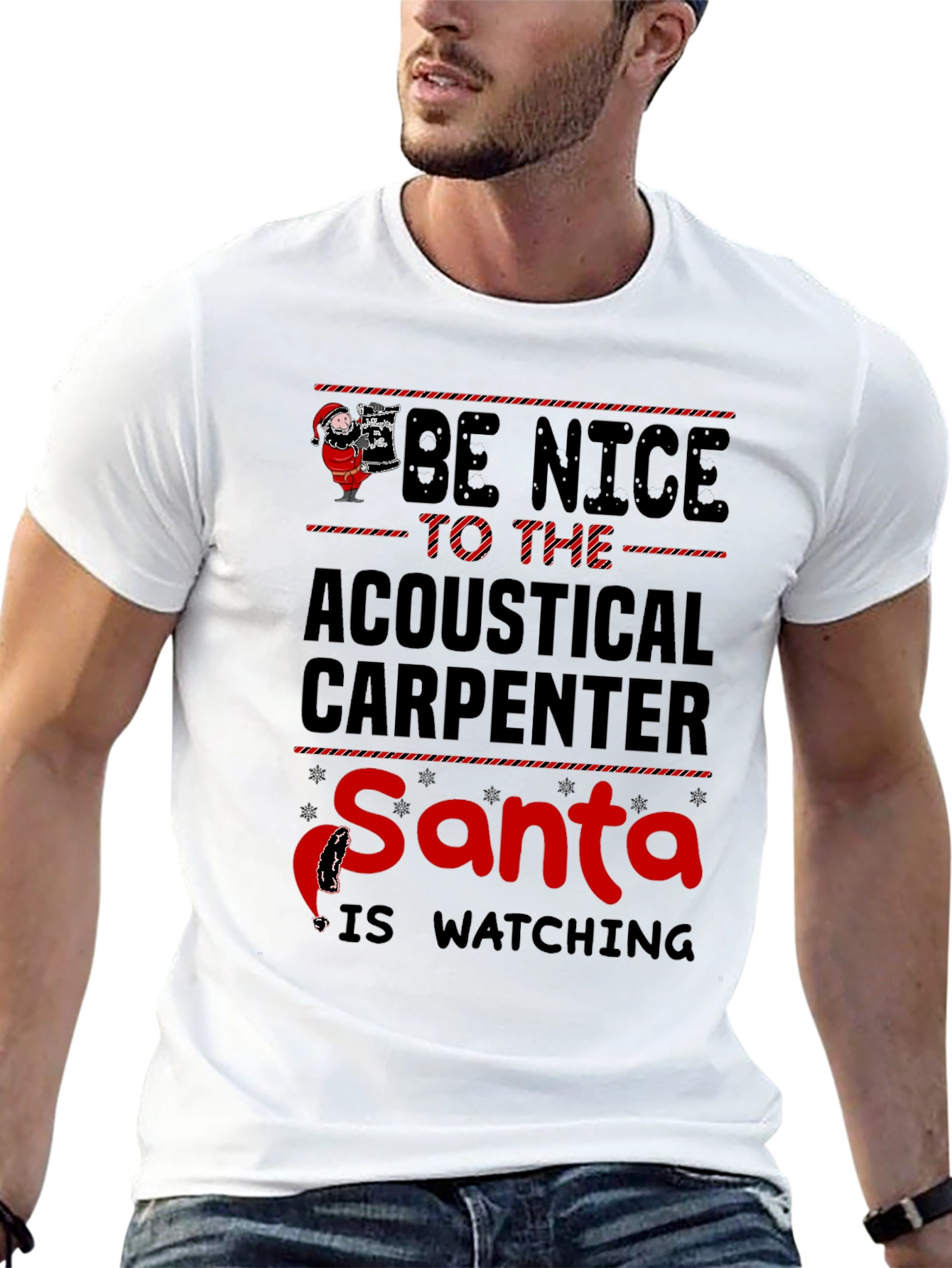 Acoustical Carpenter Santa Watching T-Shirt