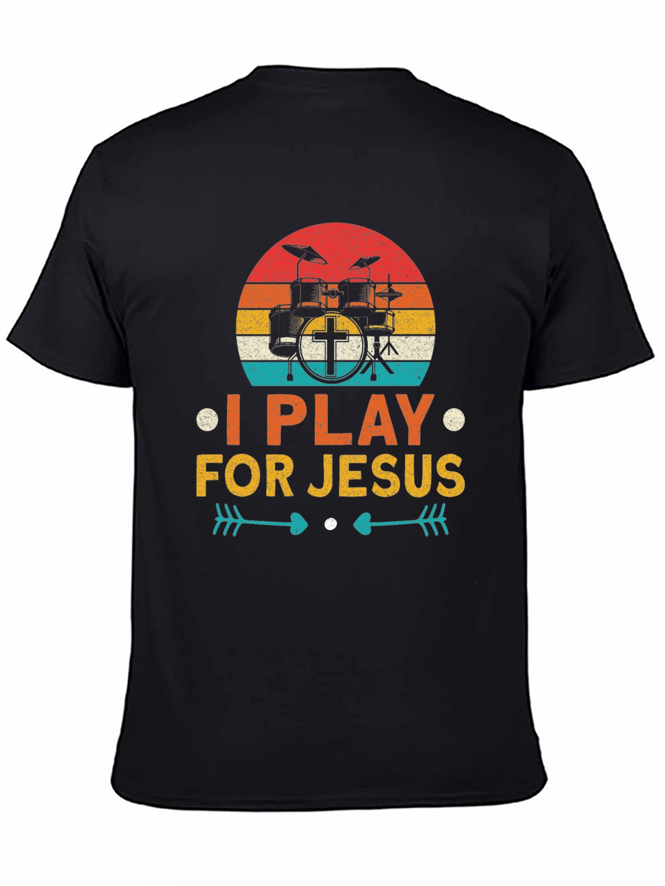 I Play For Jesus Drummer T-Shirt Christian Tee