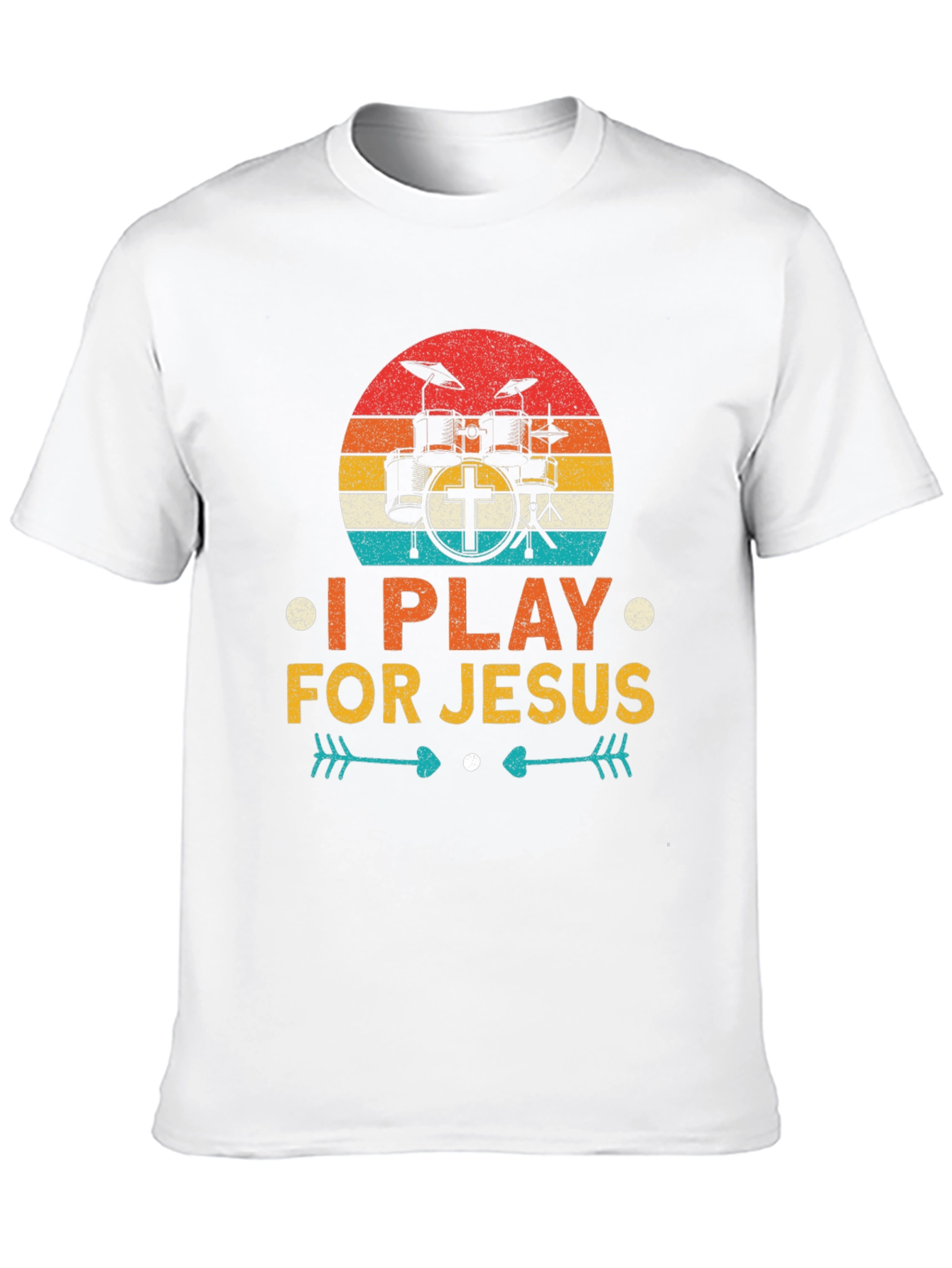 I Play For Jesus Drummer T-Shirt Christian Tee