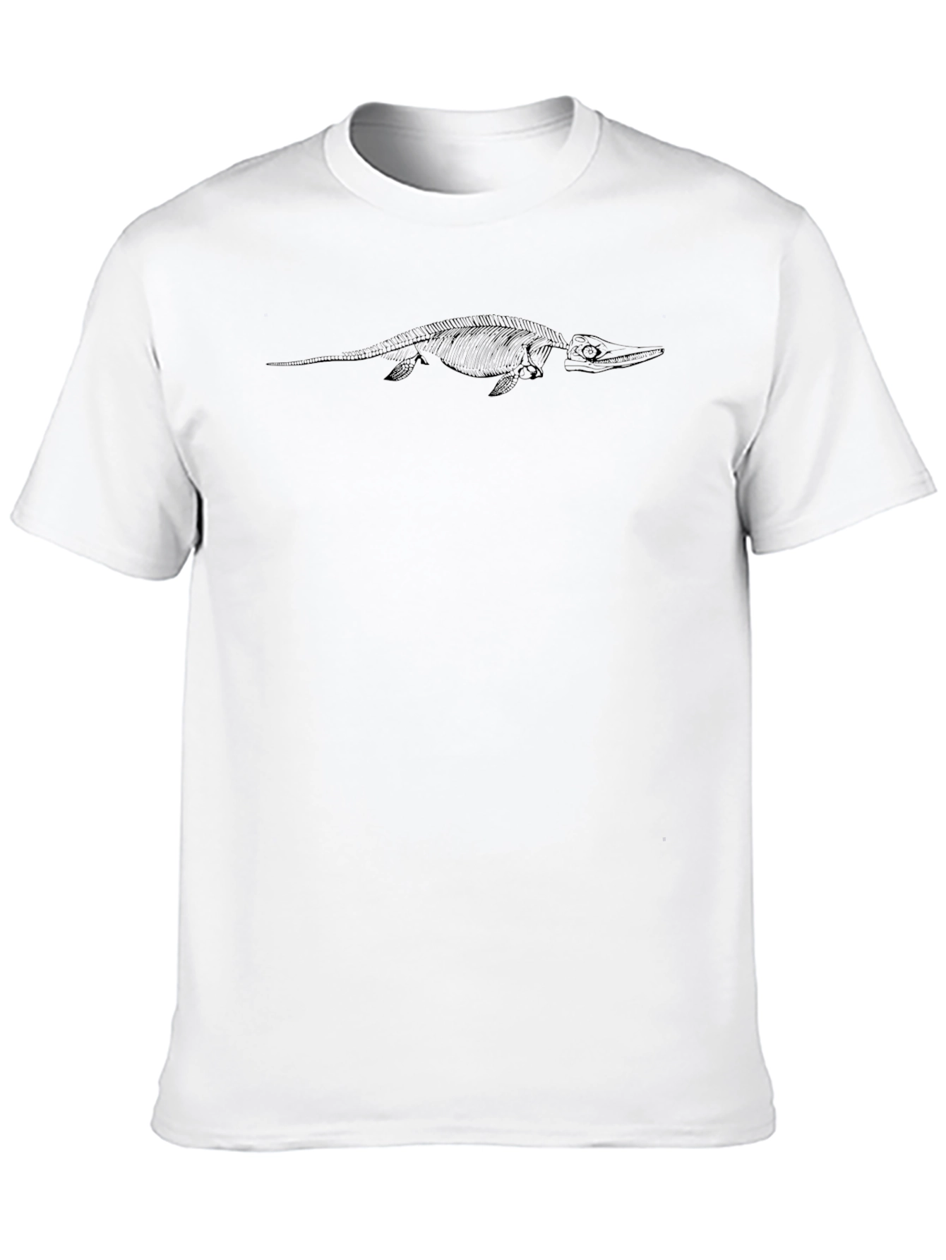 Black T-Shirt with Mosasaur Design