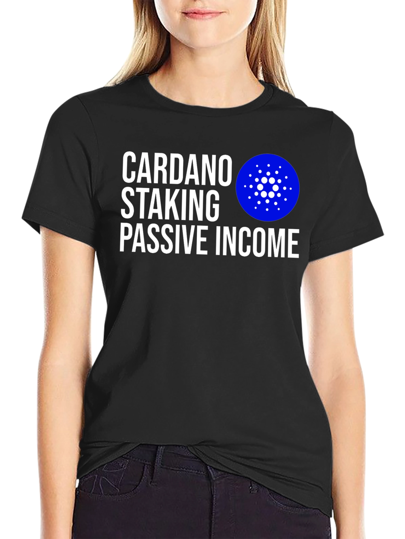 Cardano Staking Passive Income Black T-Shirt