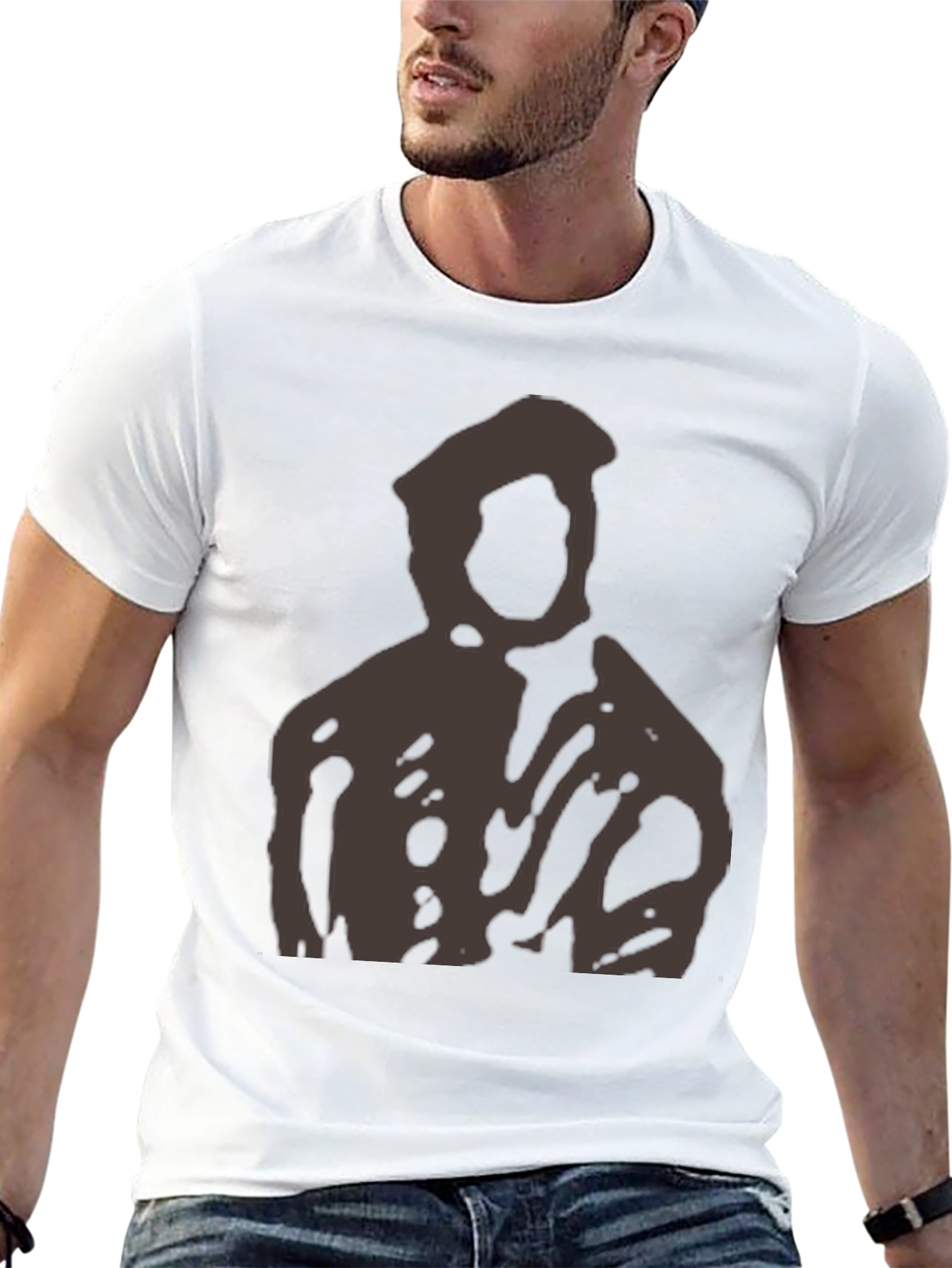 Abstract Figure Graphic Black T-Shirt