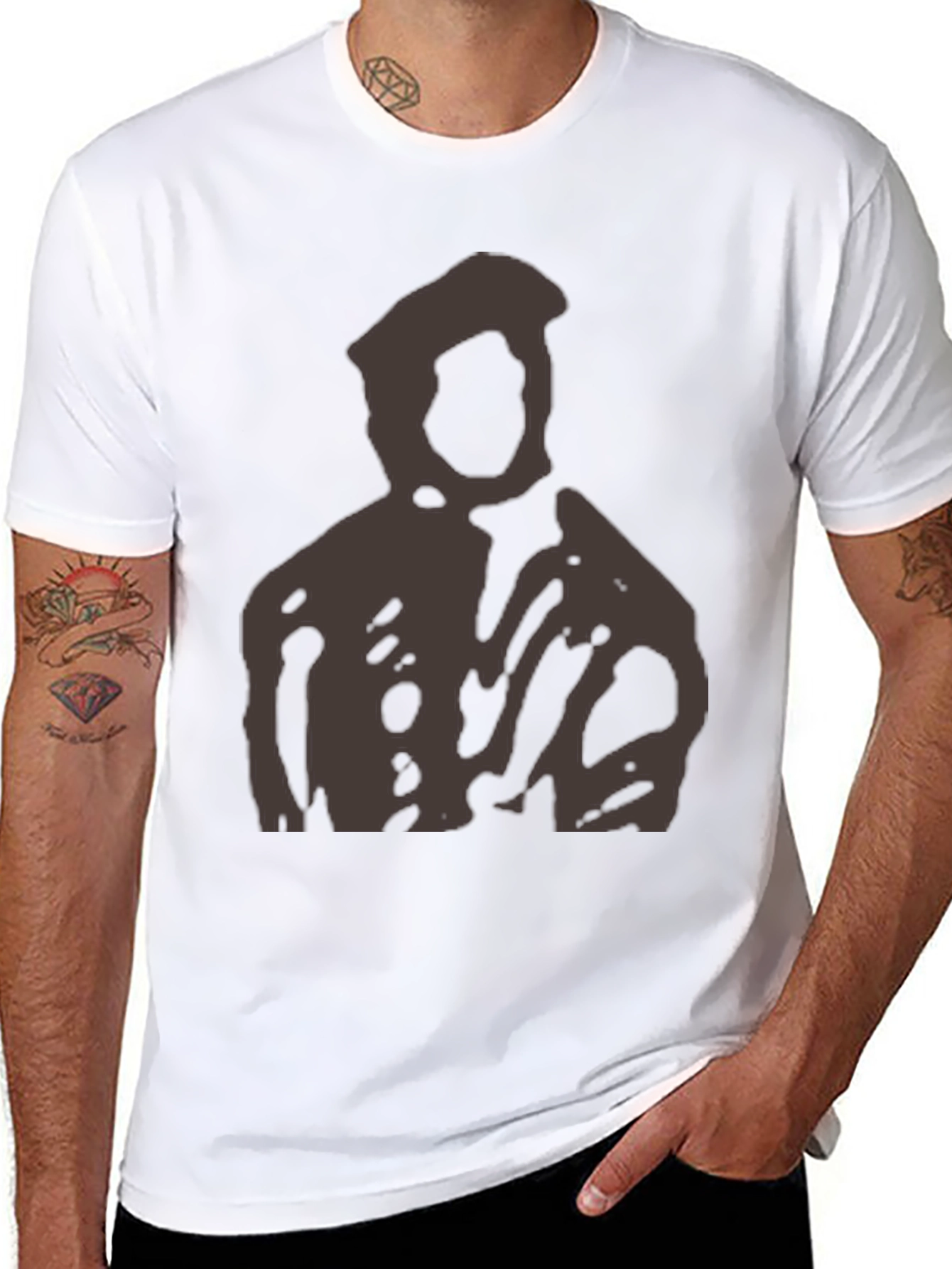 Abstract Figure Graphic Black T-Shirt