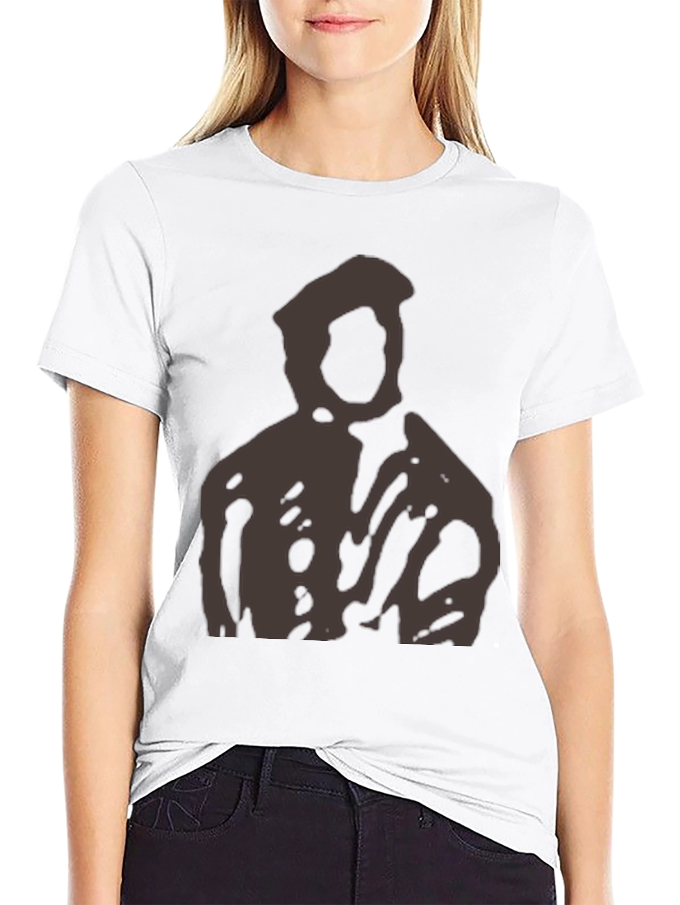 Abstract Figure Graphic Black T-Shirt