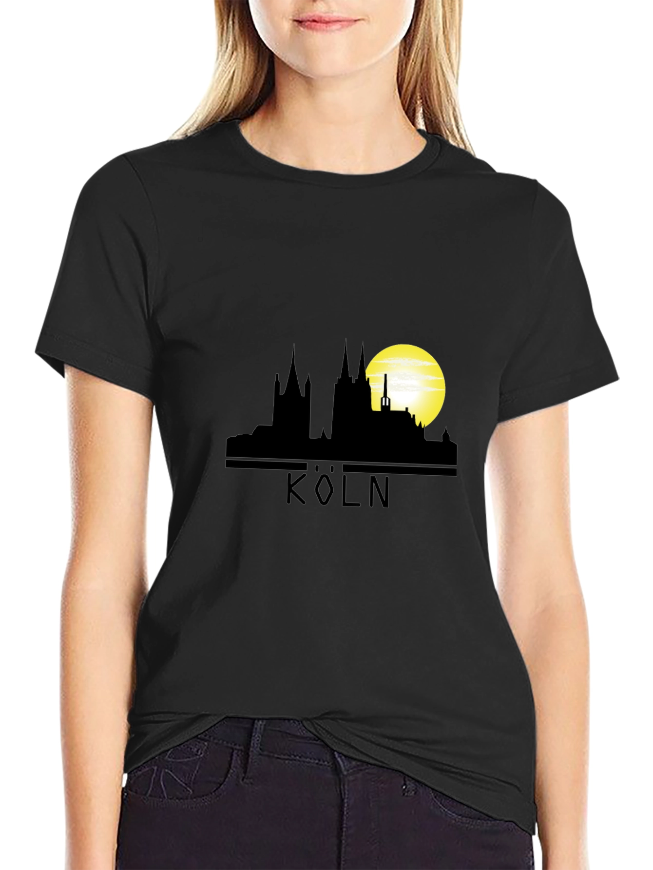 Cologne Skyline T-Shirt - Black Graphic Tee