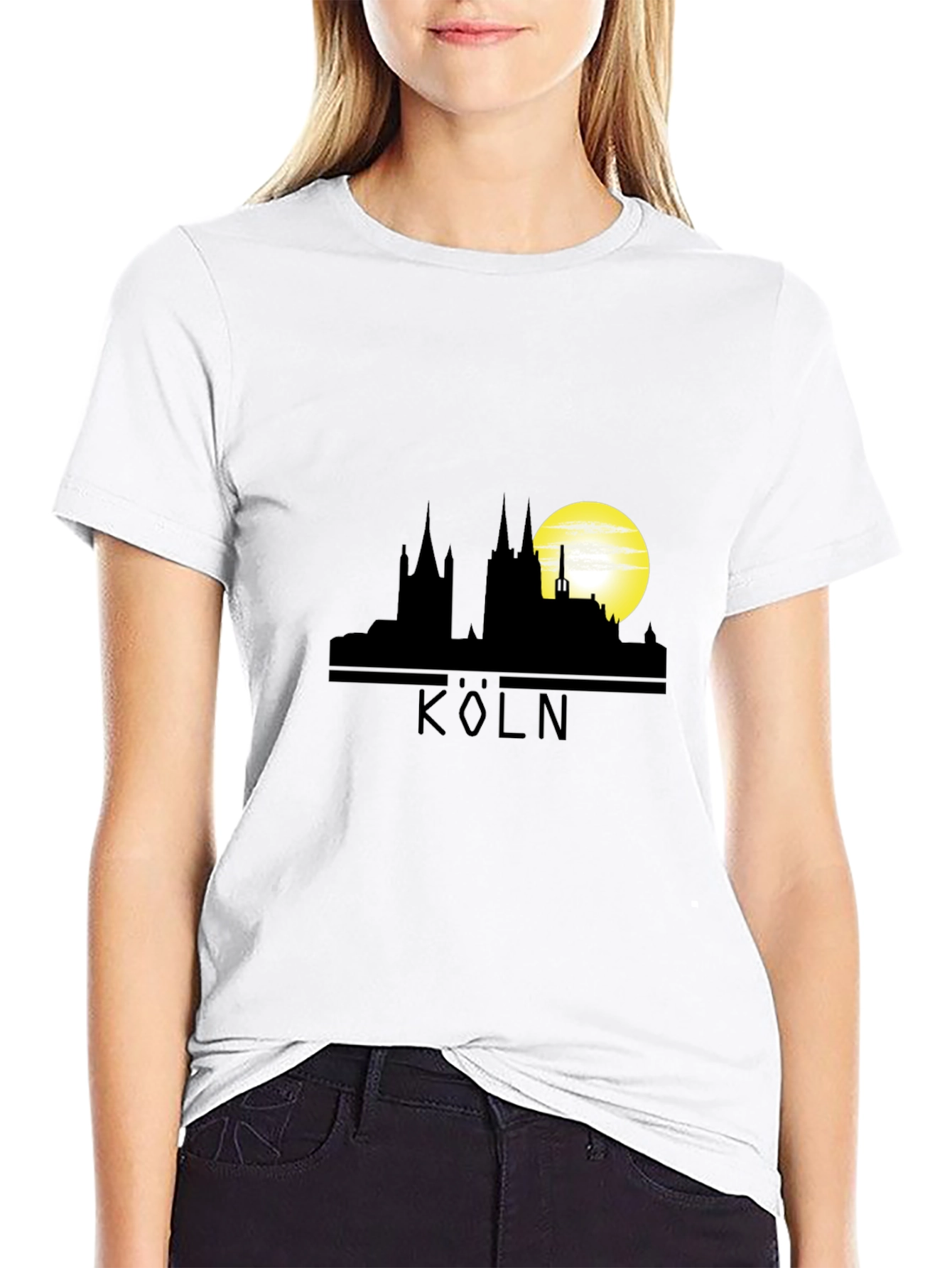 Cologne Skyline T-Shirt - Black Graphic Tee