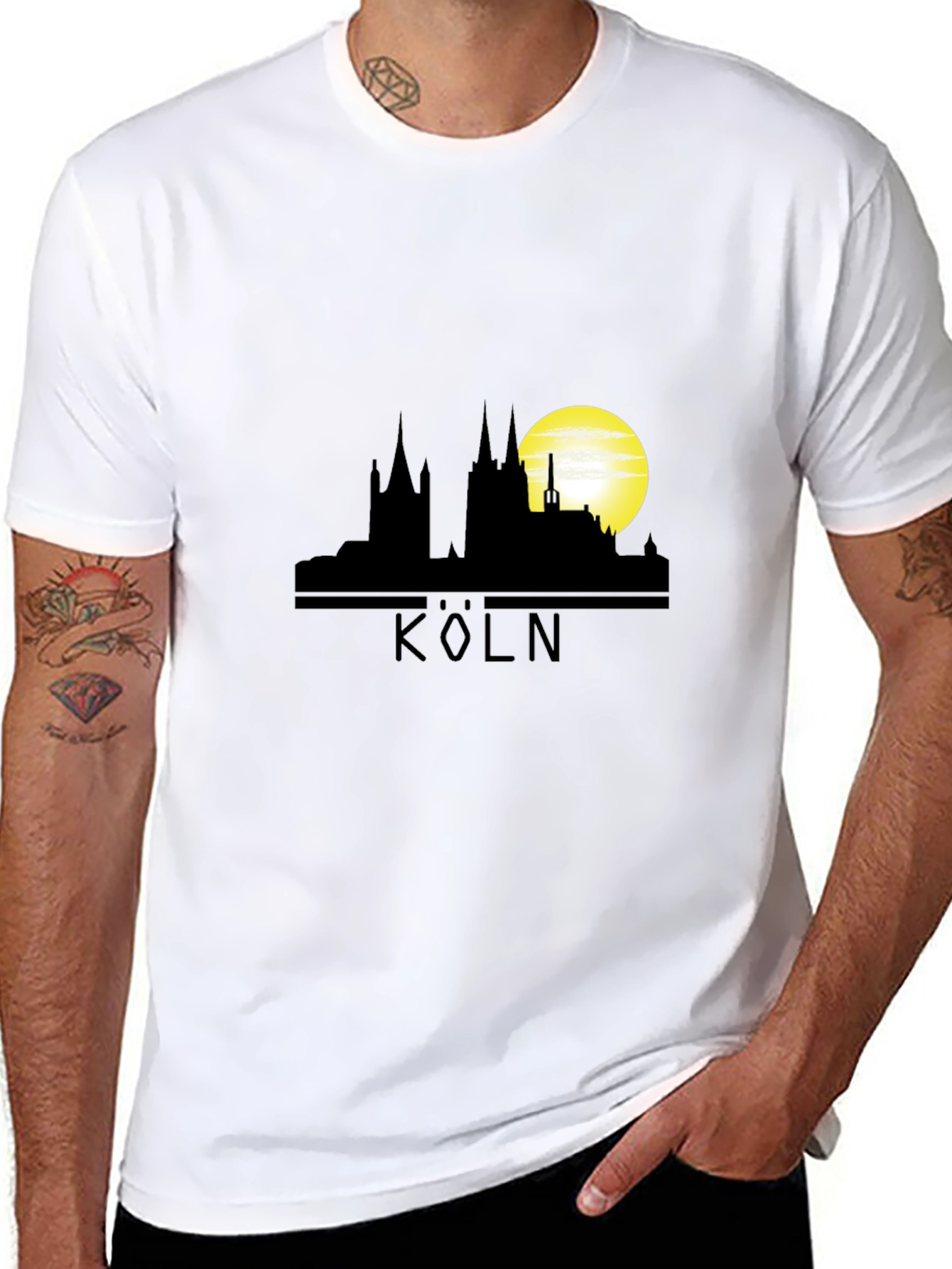 Cologne Skyline T-Shirt - Black Graphic Tee