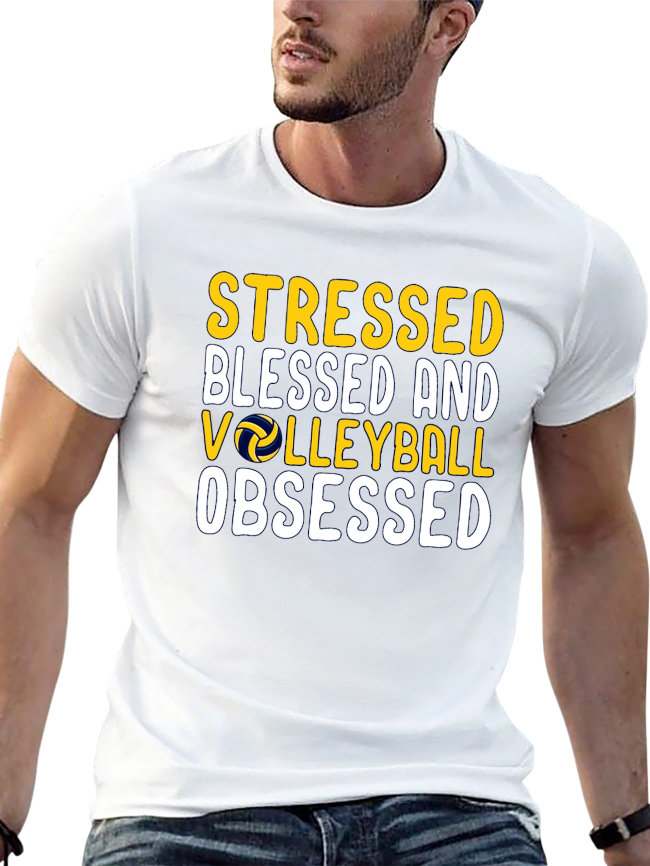 Stressed Blessed Volleyball Obsessed T-Shirt