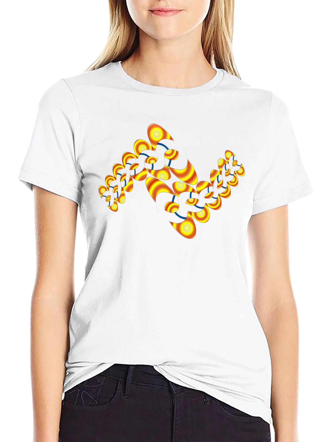 Abstract Chain Link T-Shirt - Black