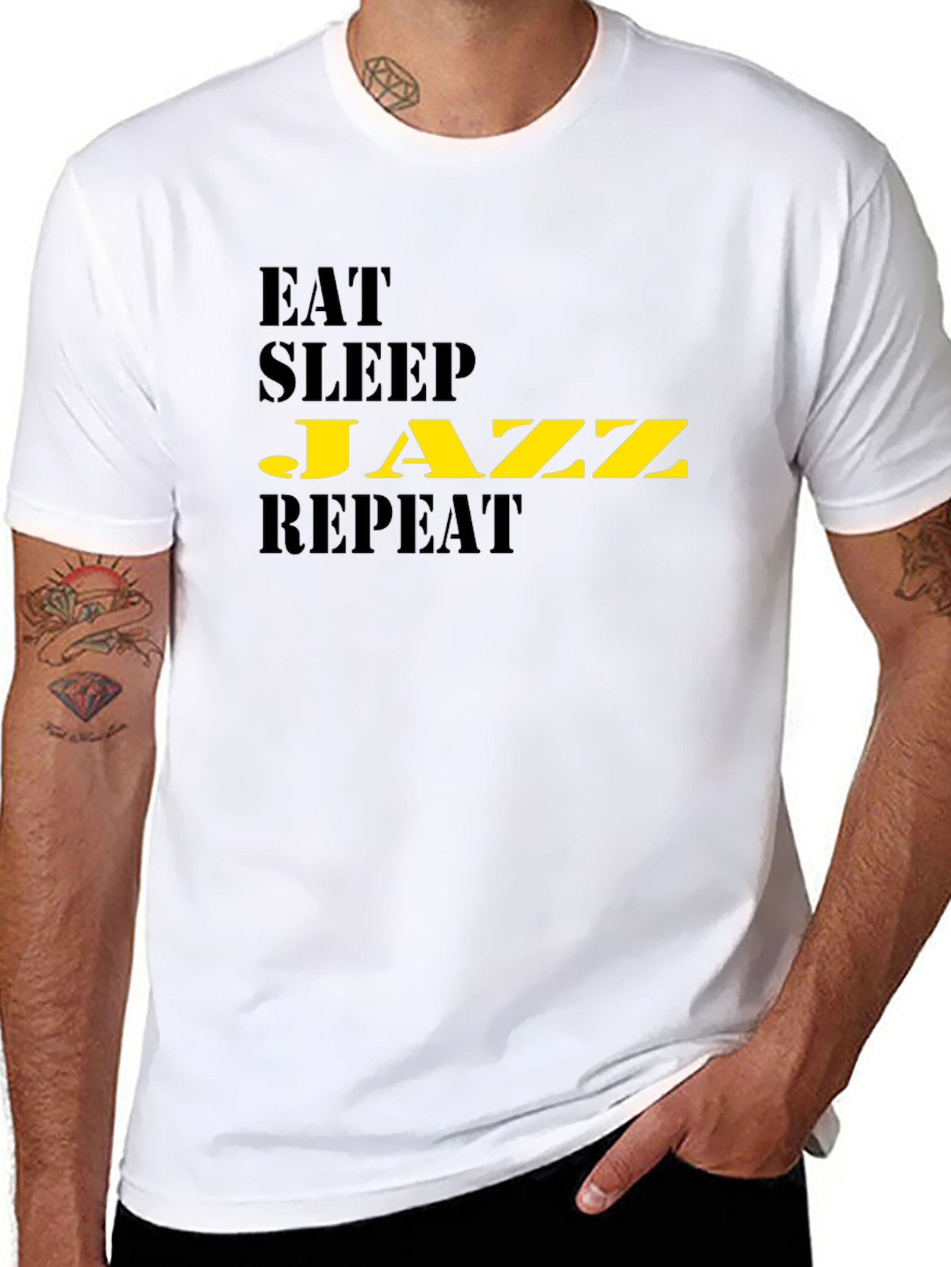 Eat Sleep Jazz Repeat Black T-Shirt