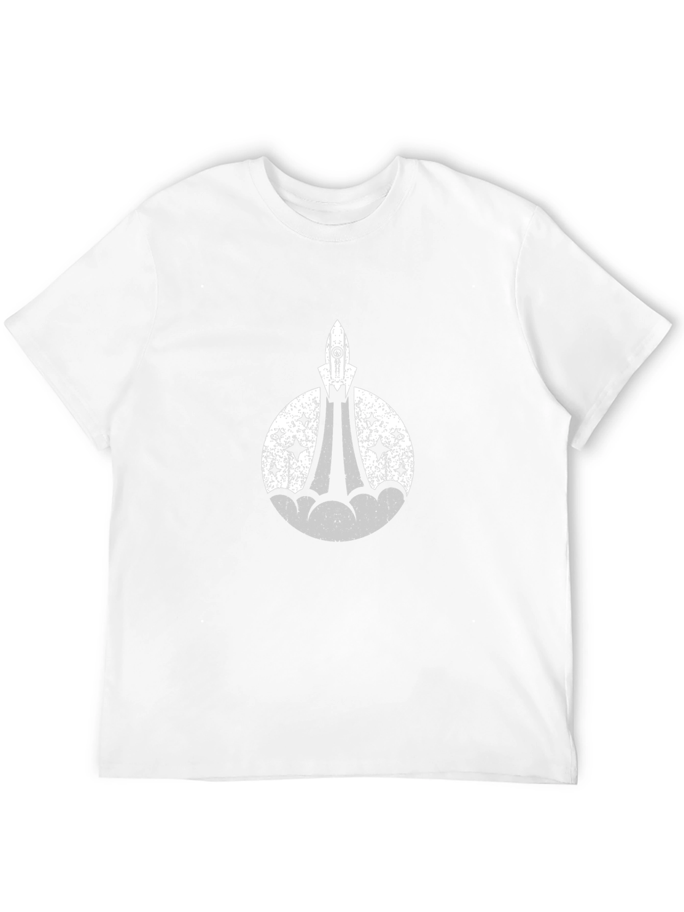 Rocket Launch Graphic Tee - Black Cotton Casual T-Shirt