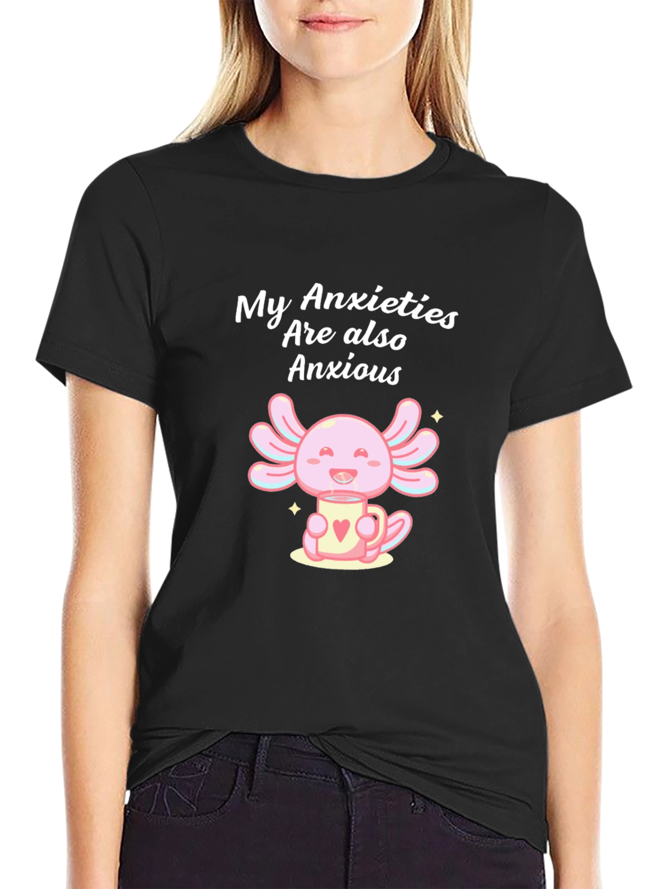 Anxious Axolotl T-Shirt - Cute and Comfortable