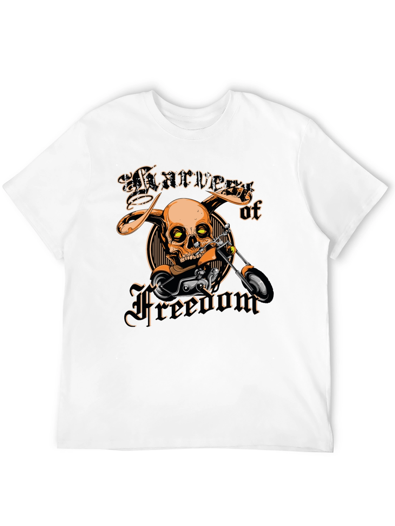 Harvest of Freedom Skull Motorcycle T-Shirt